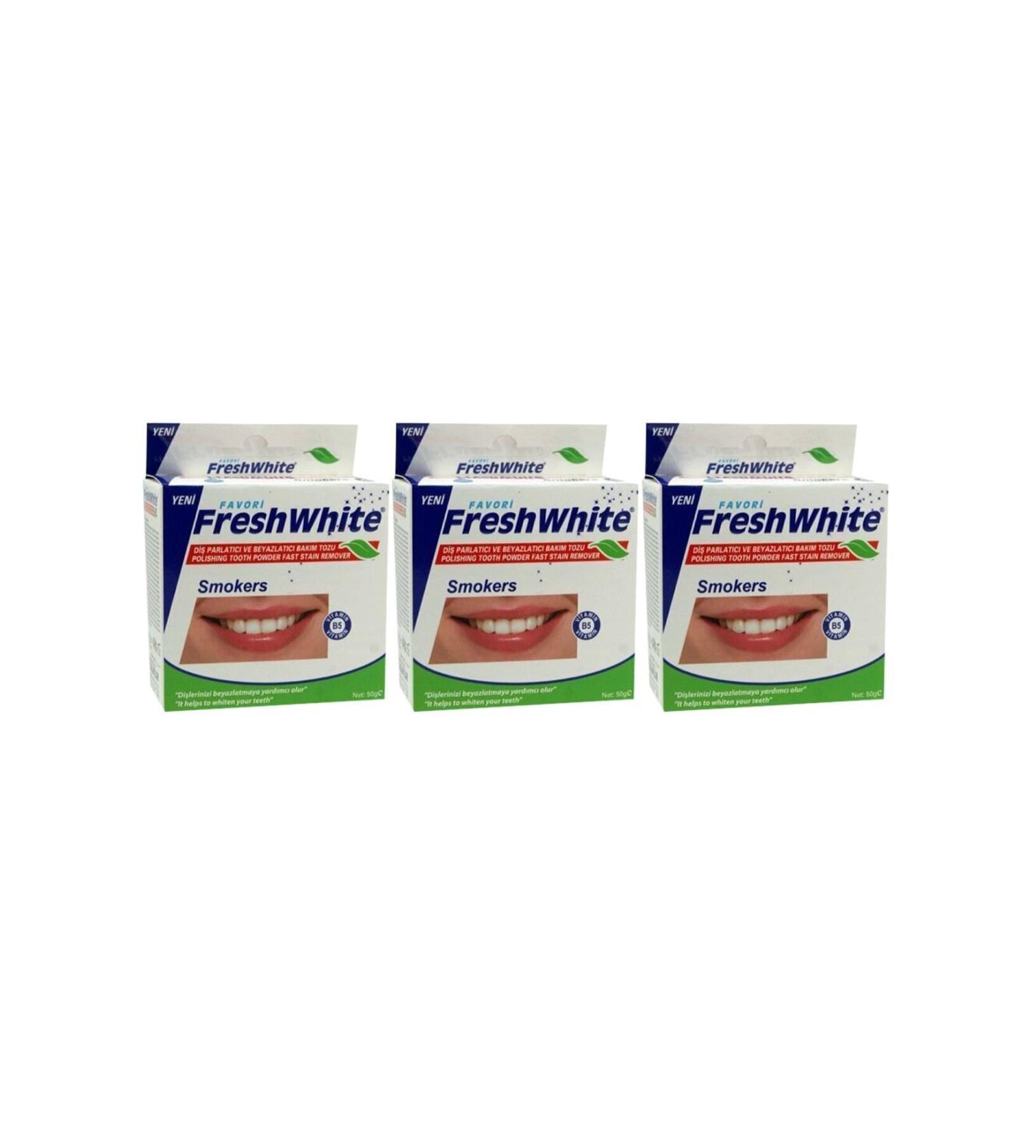 Fresh White Teeth Polishing Powder 50 gr 3 Pack