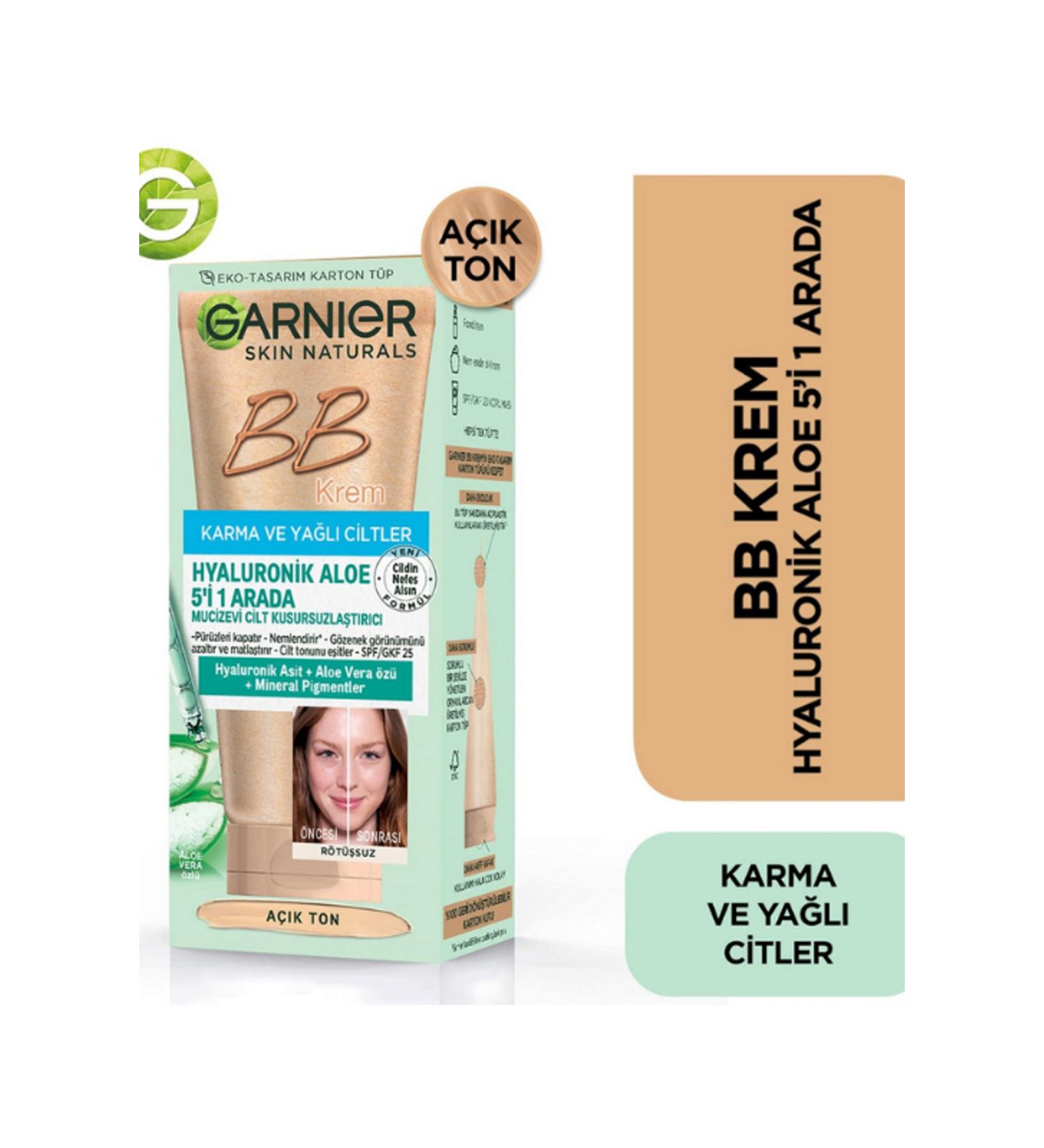 Garnier BB Cream Hyaluronic Aloe 5 in 1 Miracle Skin Perfector SPF25 - Light Tone