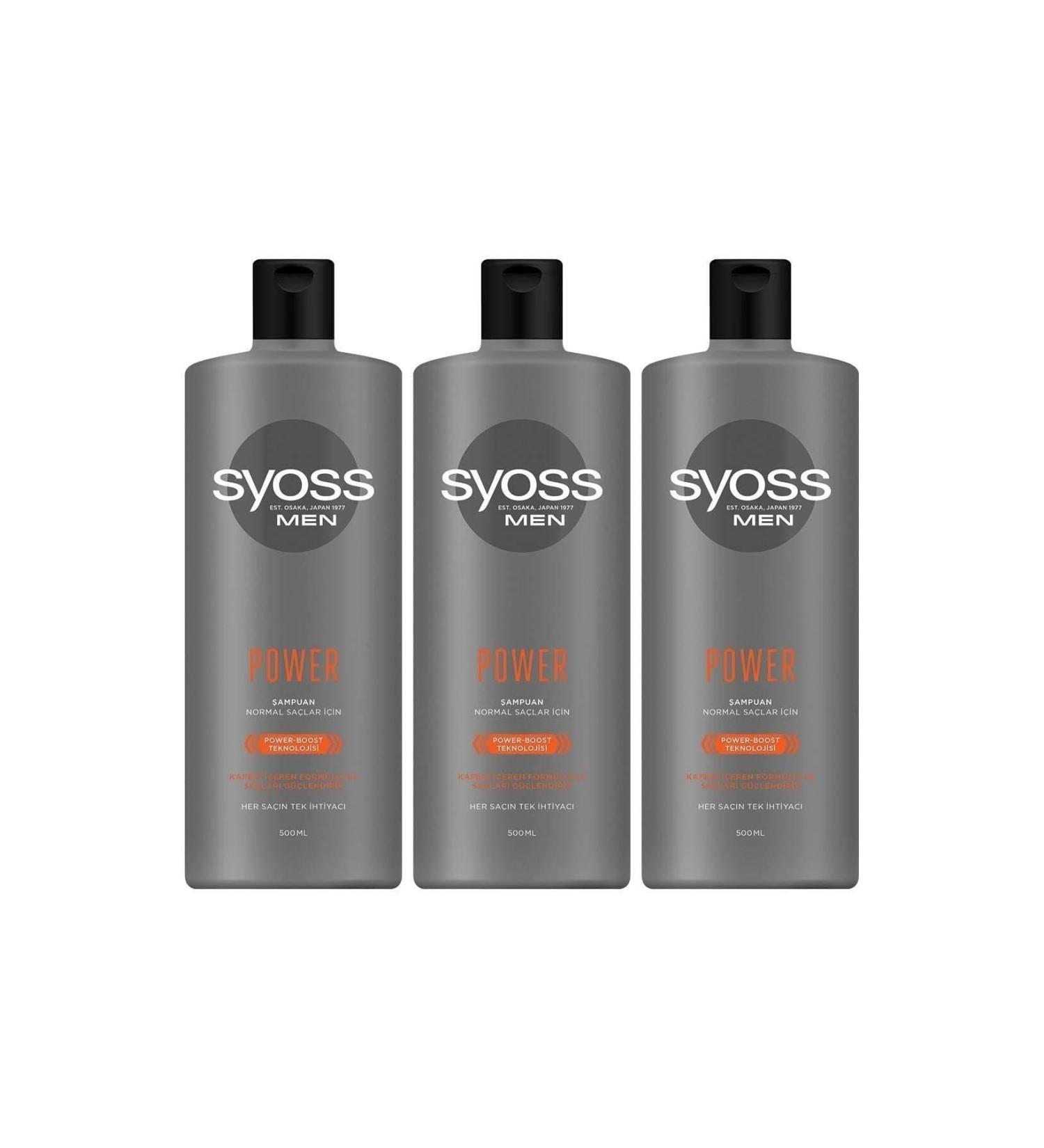 Syoss Men Power Strengthening Shampoo 500 ml 3-pack