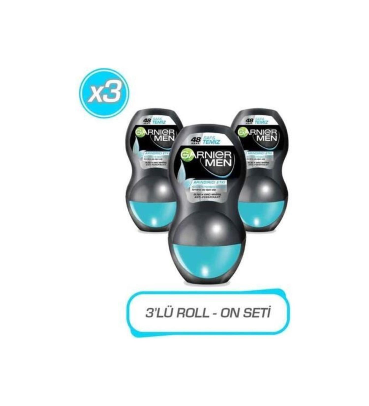 Garnier Men Pure And Clean Roll-on 50 ml 3 Pieces