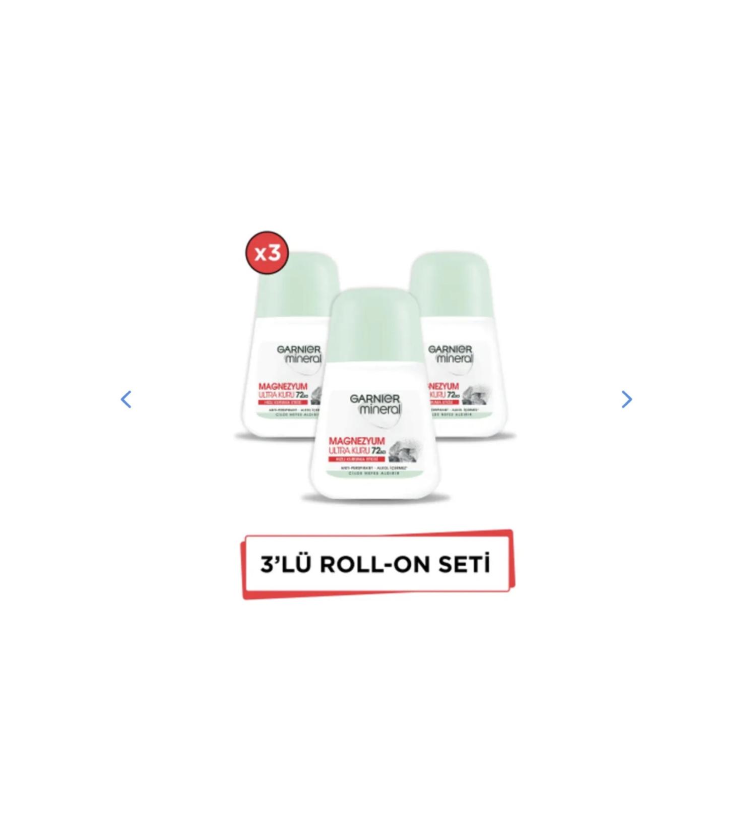 Garnier Mineral Magnesium Ultra Dry Roll-on 50 Ml 3 Pieces