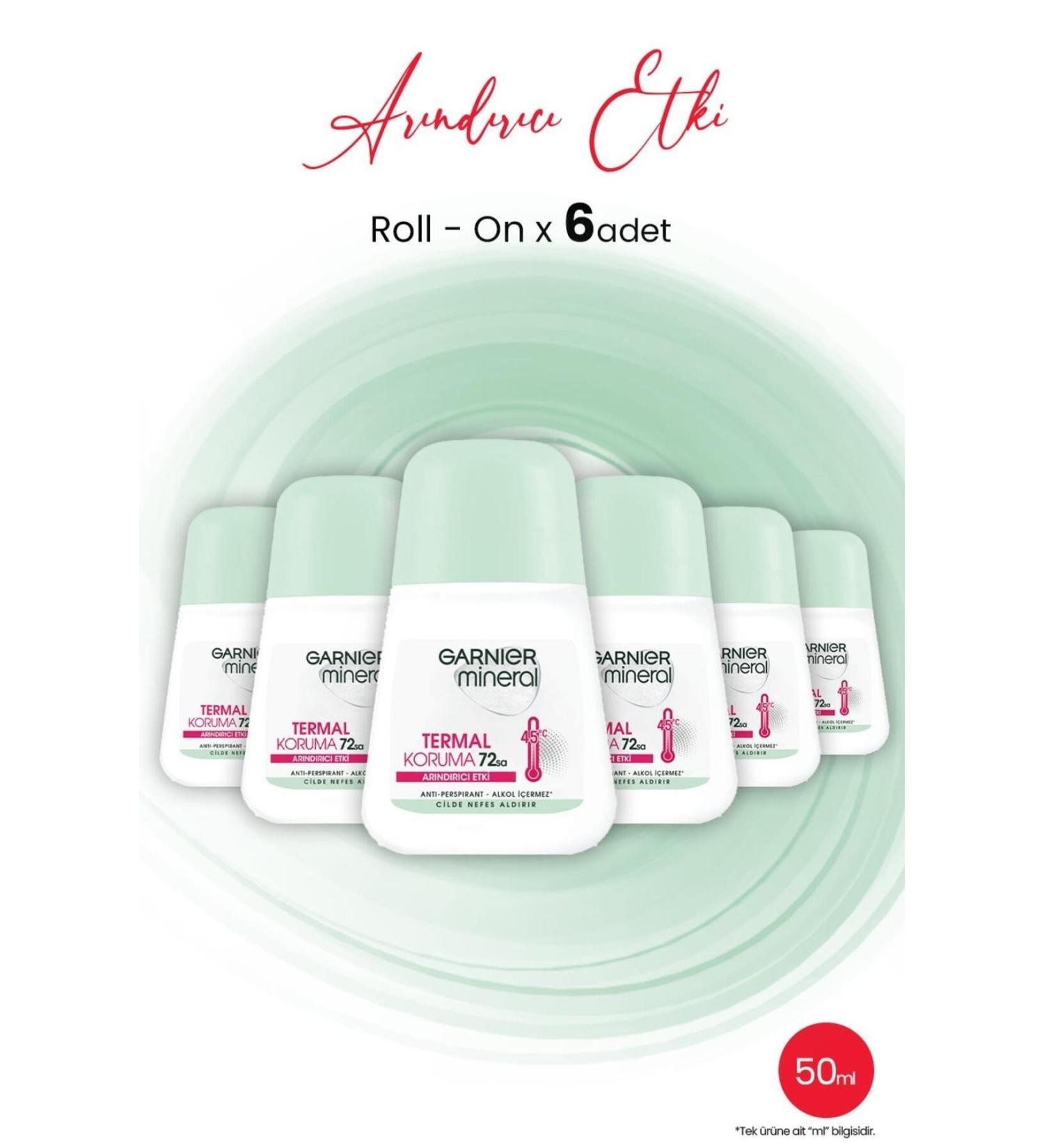 Garnier Mineral Roll-On Thermal Protection 72 Hours 50 ml x 6 Pieces