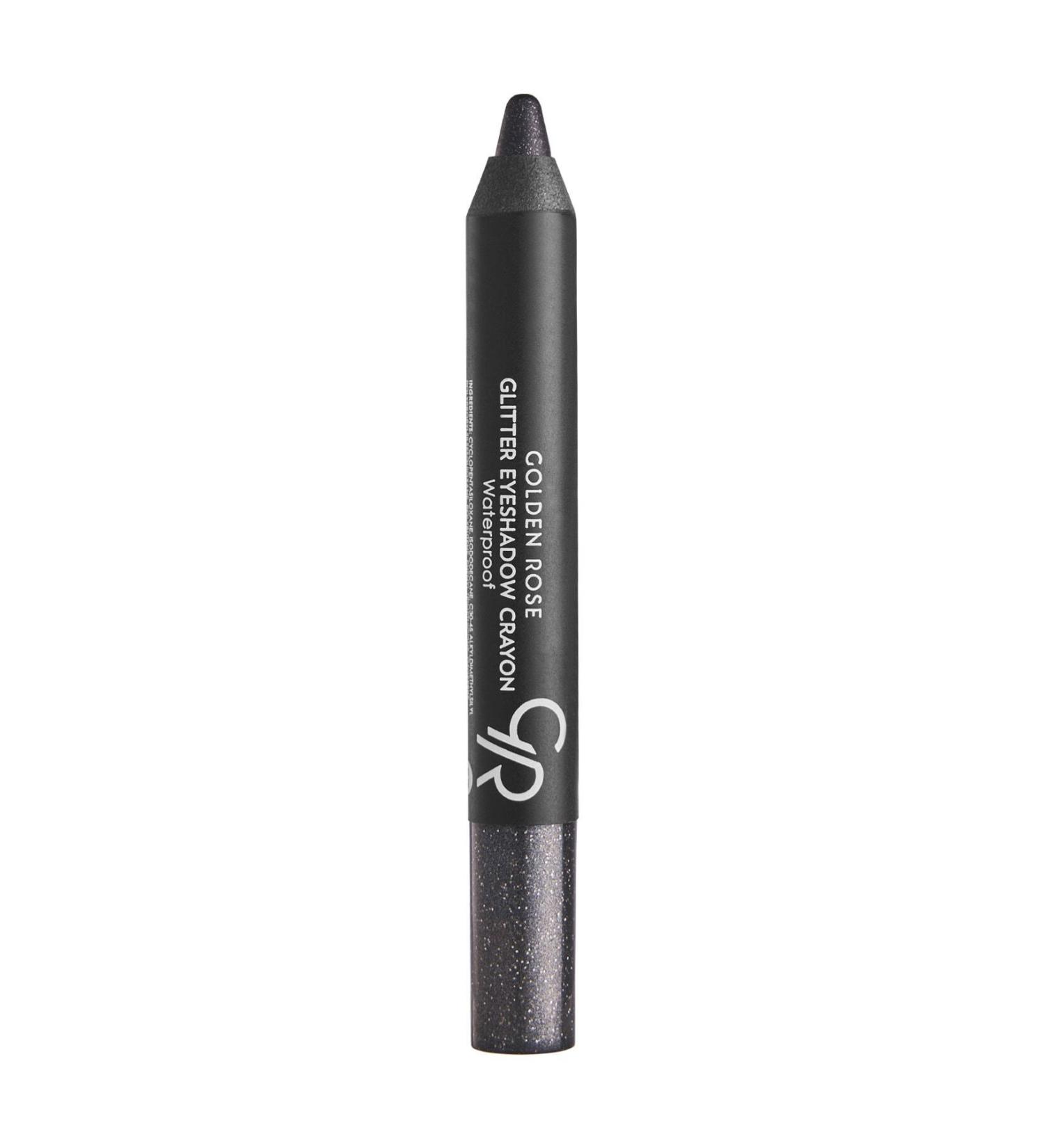Golden Rose Glitter Eyeshadow Crayon Waterproof No: 55 Midnight Black - Glitter Pencil Eyeshadow - 8691190815554 - Buy Online on GoSupps.com