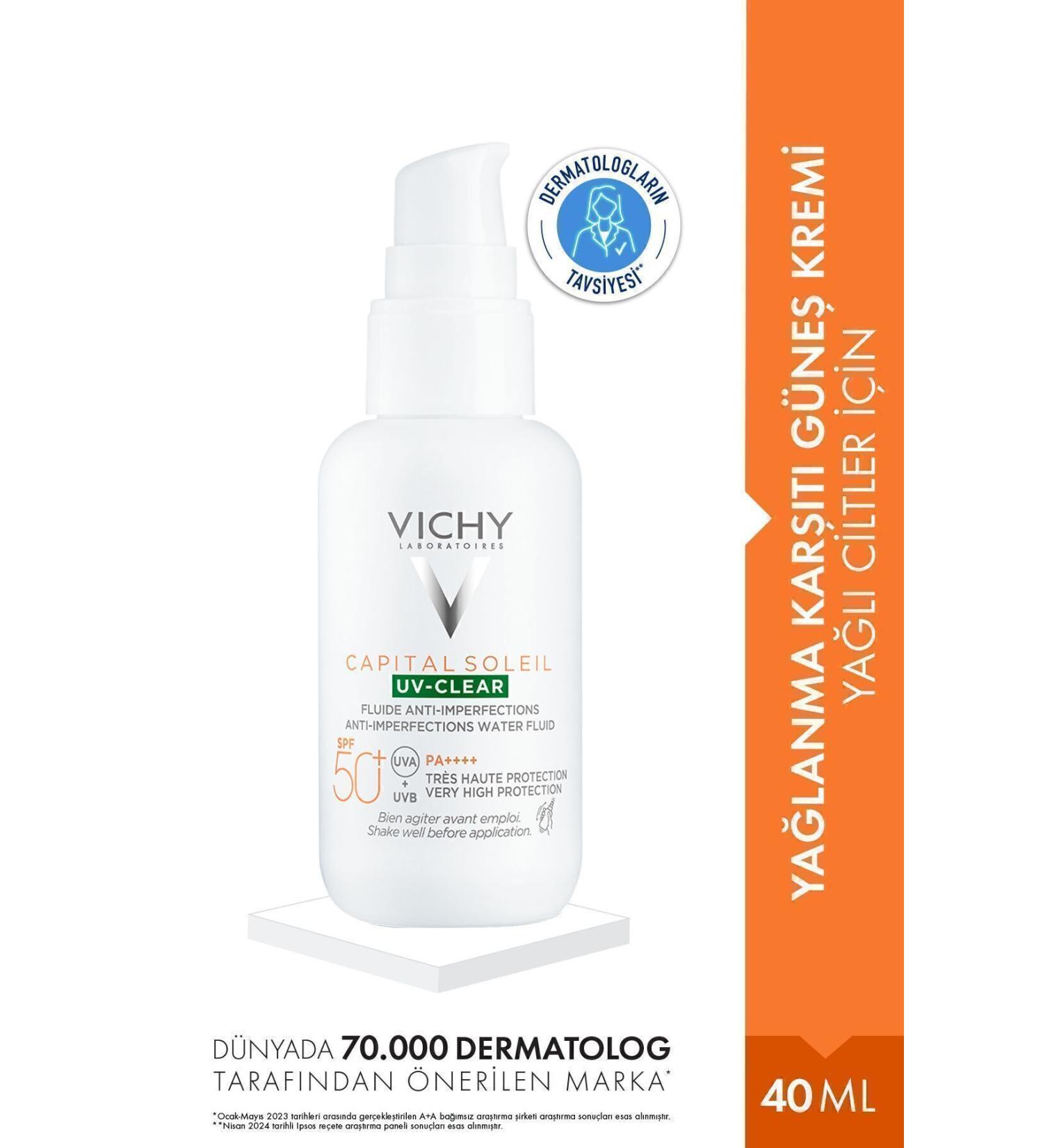 Vichy Capital Soleil UV Clear SPF50+ Sun Cream for Oily and Acne Prone Skin 40 ML