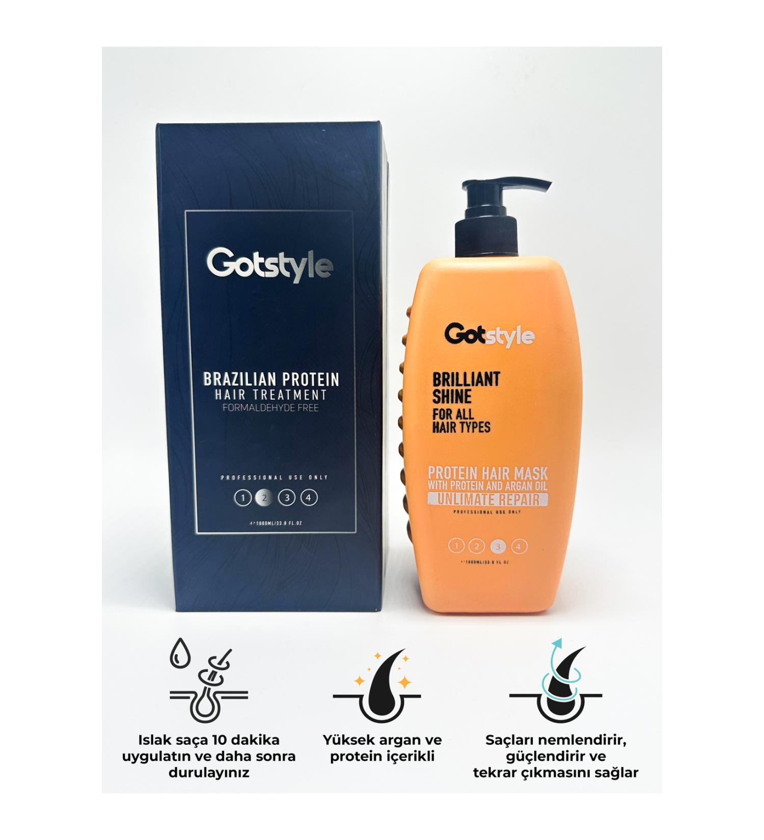 Got Style High Keratin Argan and Protein moisturizing strengthening hair mask -1000 ml.