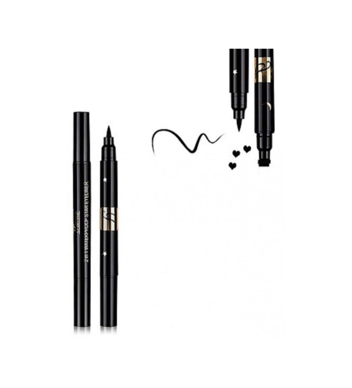 HaLVeY Eyeliner with One Side Pencil and One Side Heart Print