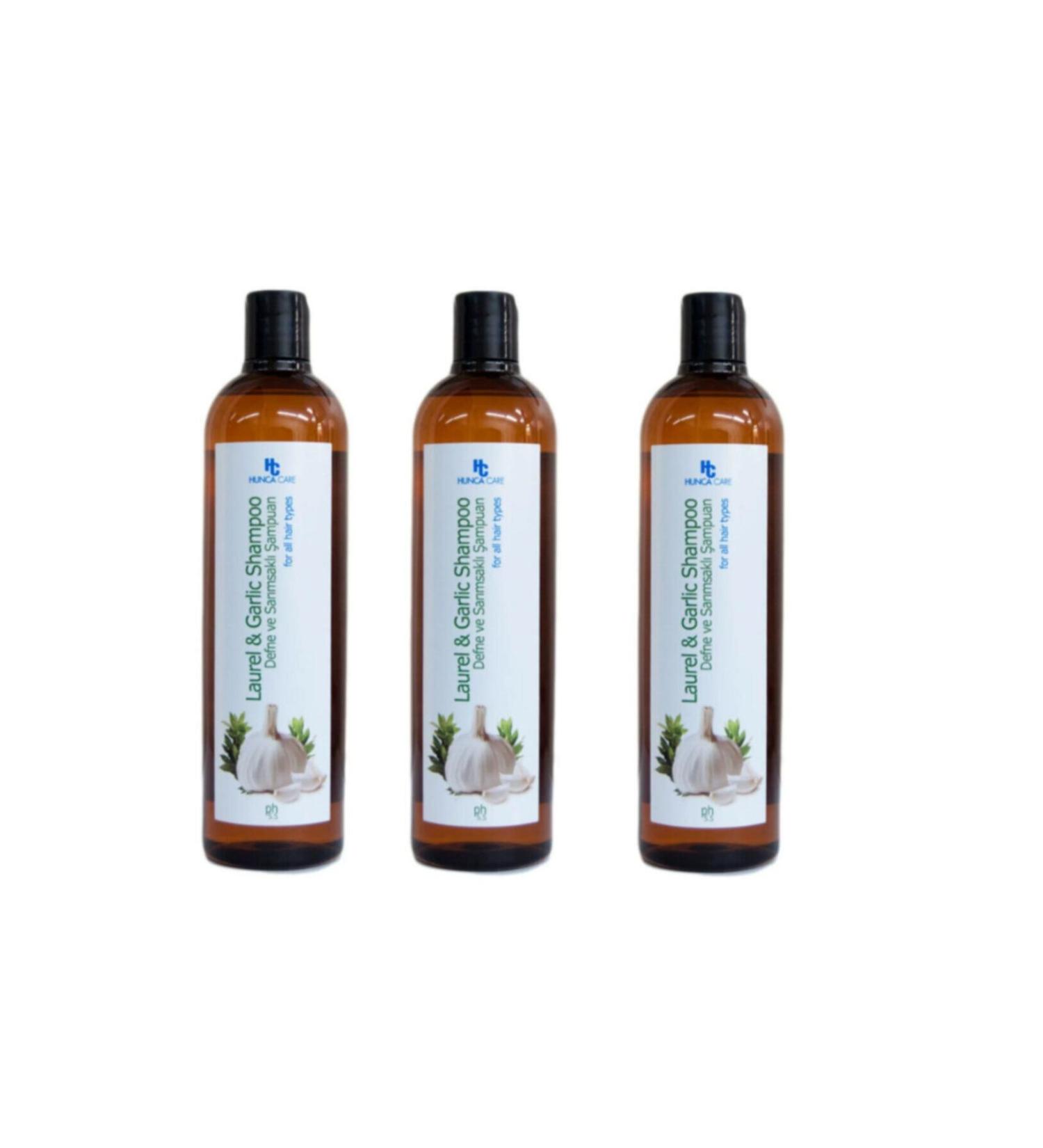 Hunca Laurel And Garlic Shampoo 700 ml X3 Pieces