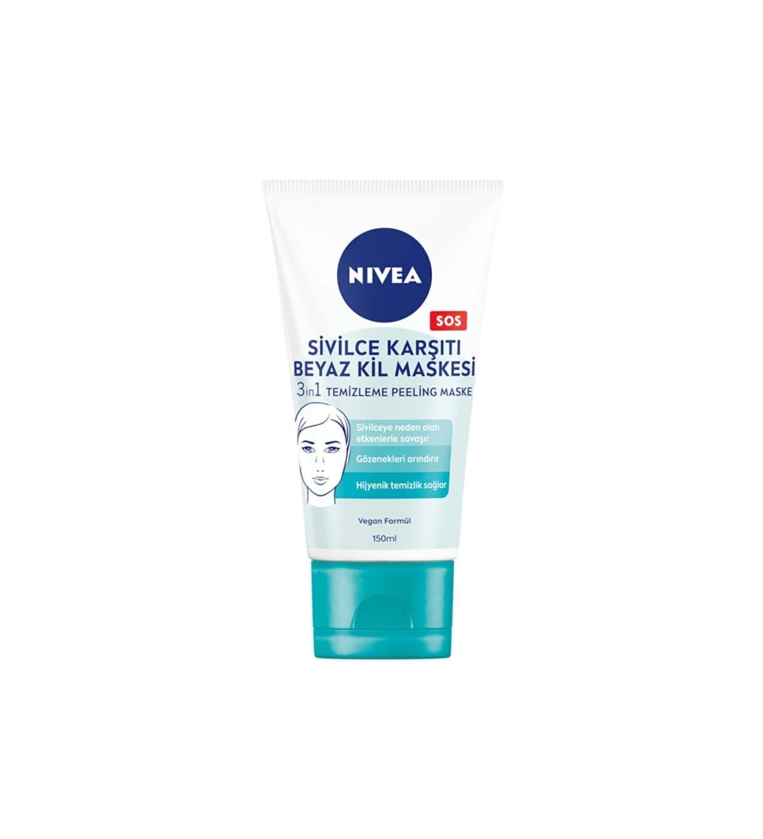 NIVEA Anti-Acne 3 in 1 White Clay Mask 150 Ml.