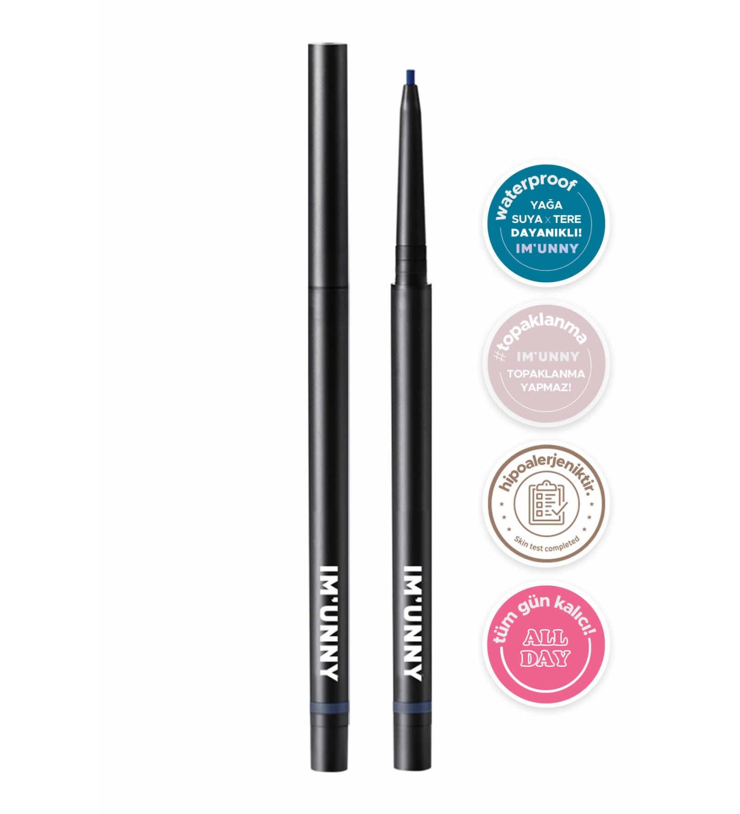 IM UNNY Waterproof and Sweat Resistant Fine Tip Night Blue Eyeliner Ultra Slim Eyeliner (#08 Night Blue)
