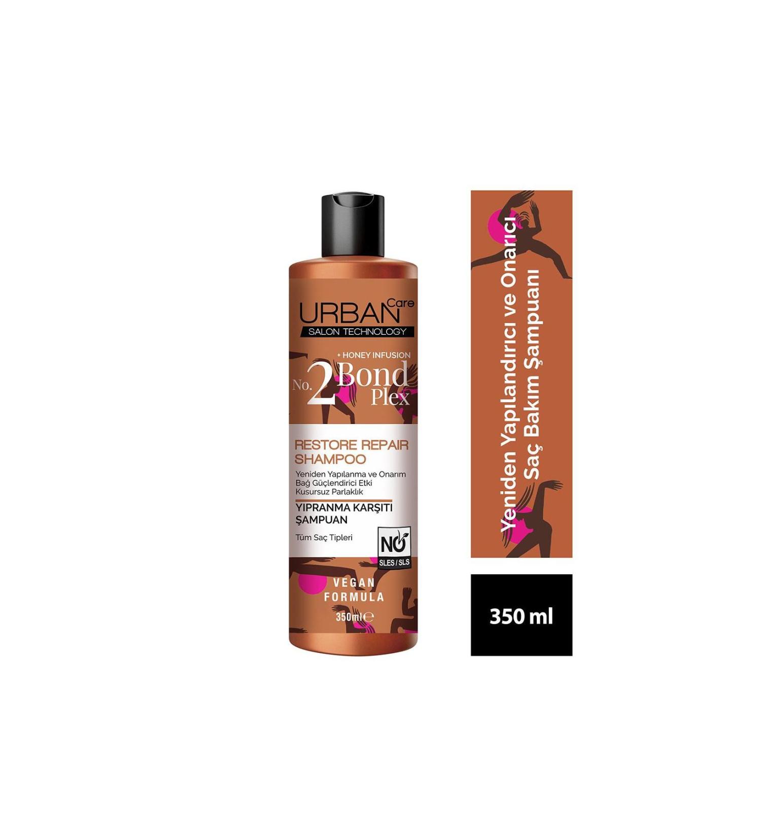 Urban Care No.2 Bond Plex Restore Repair Anti-Fault Hair Care Shampoo 350 Ml-Sulfate-Free - Buy Online on GoSupps.com