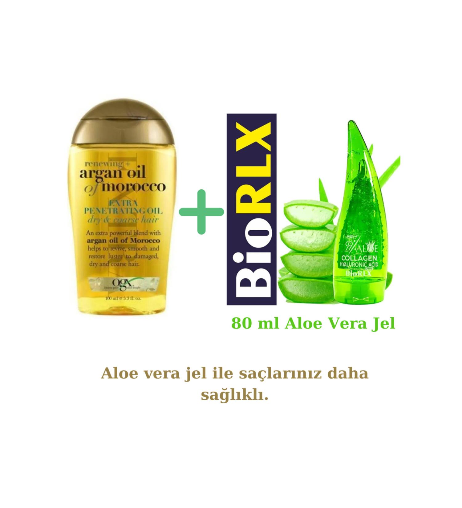 OGX Argan Oil Of Morocco Extra Sulfate-Free Argan Oil For Dry Hair 100 ml + Aloe Vera Gel 80 ml - Buy Online on GoSupps.com