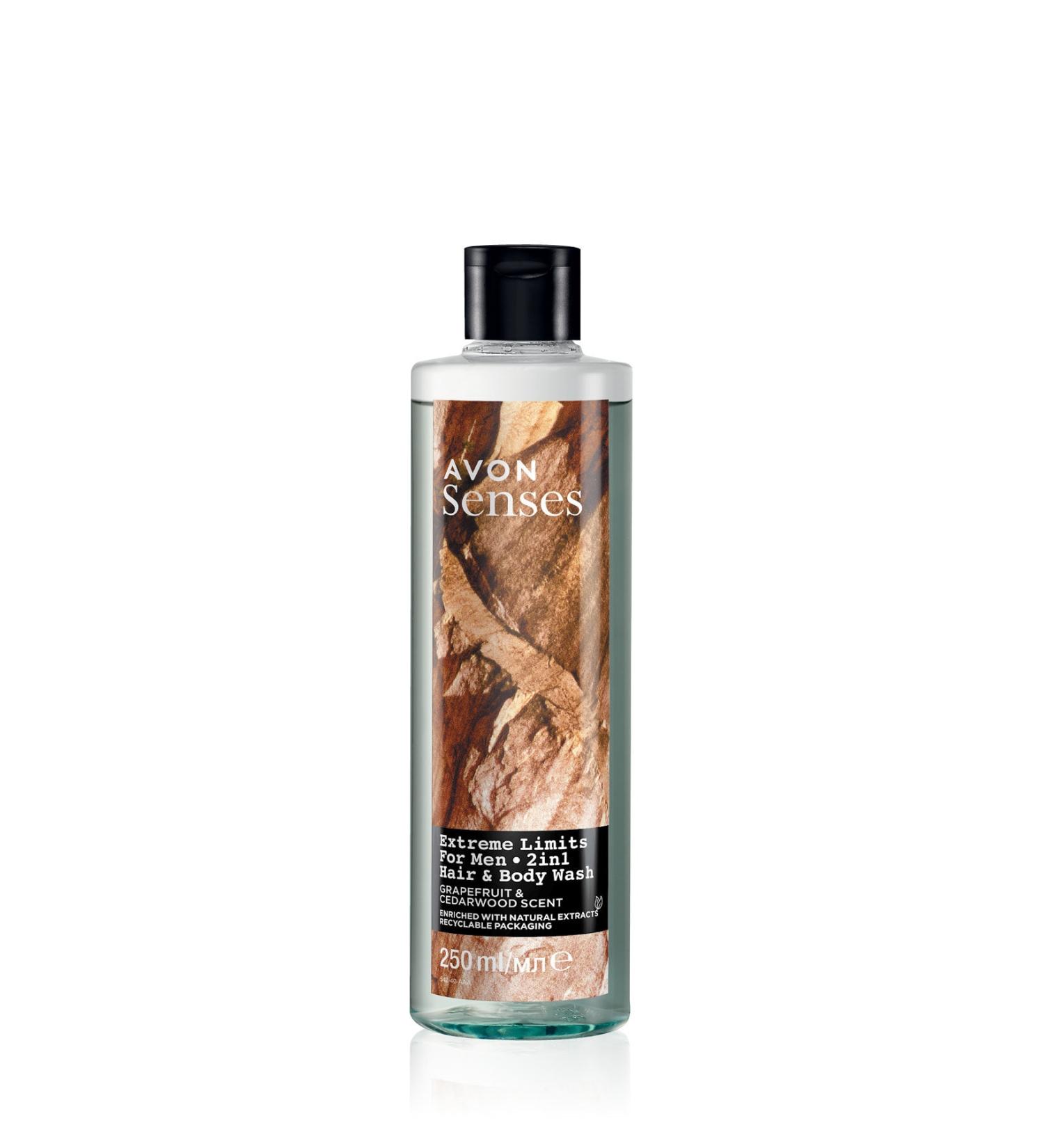 Avon Senses Extreme Limits Grapefruit and Sandalwood Scented Hair and Body Shower Gel for Men 250 Ml. - Buy Online on GoSupps.com