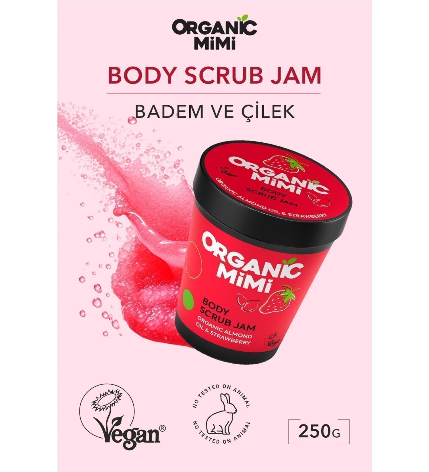 ORGANIC MIMI Body Peeling Organic Almond Oil and Strawberry Sensitive Skin Moisturizing Body Scrub 250 G - Buy Online on GoSupps.com