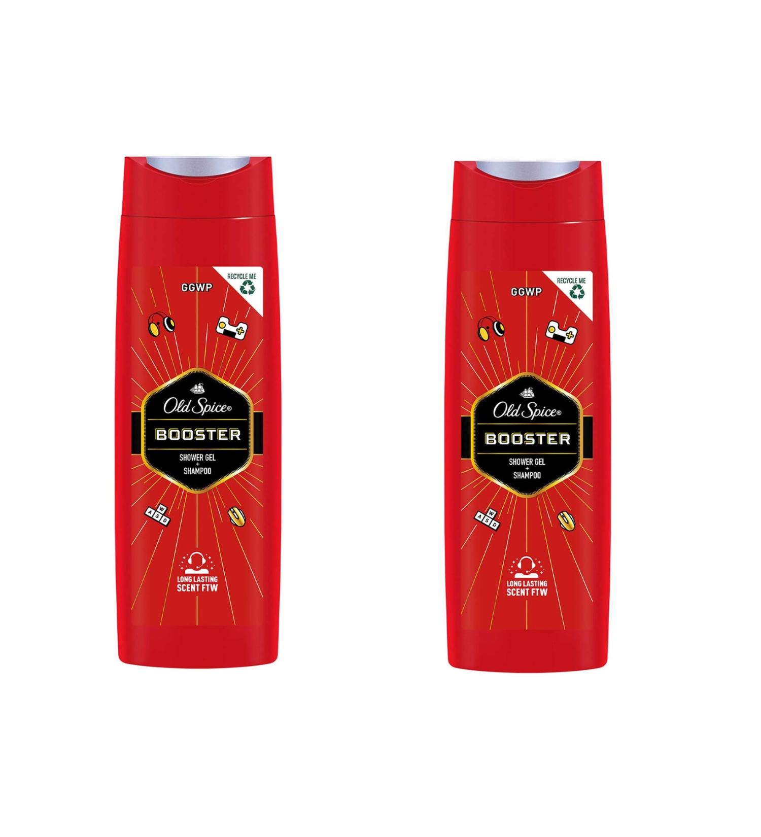 Old Spice Booster Men's Shower Gel 400 Ml X 2 Pieces