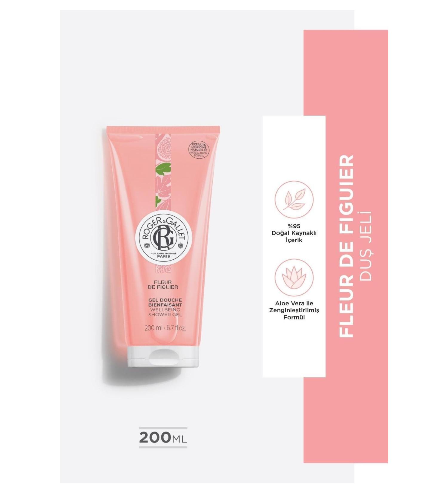 Roger&Gallet Fleur De Figuier Aloe Vera Grapefruit Fig Extract Revitalizing Herbal Moisturizing Shower Gel 200ml