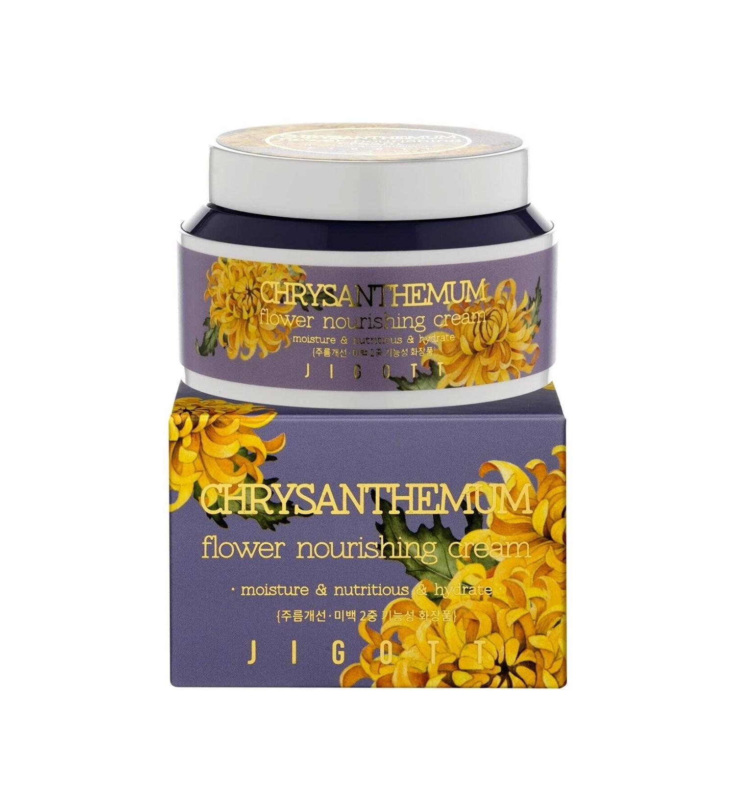 Jigott Chrysanthemum Flower Extract Moisturizing Nourishing and Elasticity Cream - Flower Series 100 Ml - Buy Online on GoSupps.com