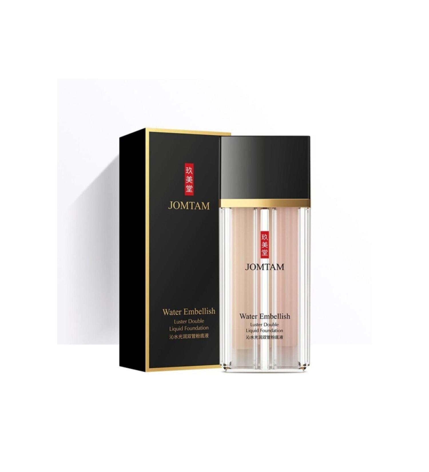 Jomtam Single Bottle Two Tubes Natural Color Illuminating Makeup Base + Liquid Foundation 17.5 + 17.5 gr