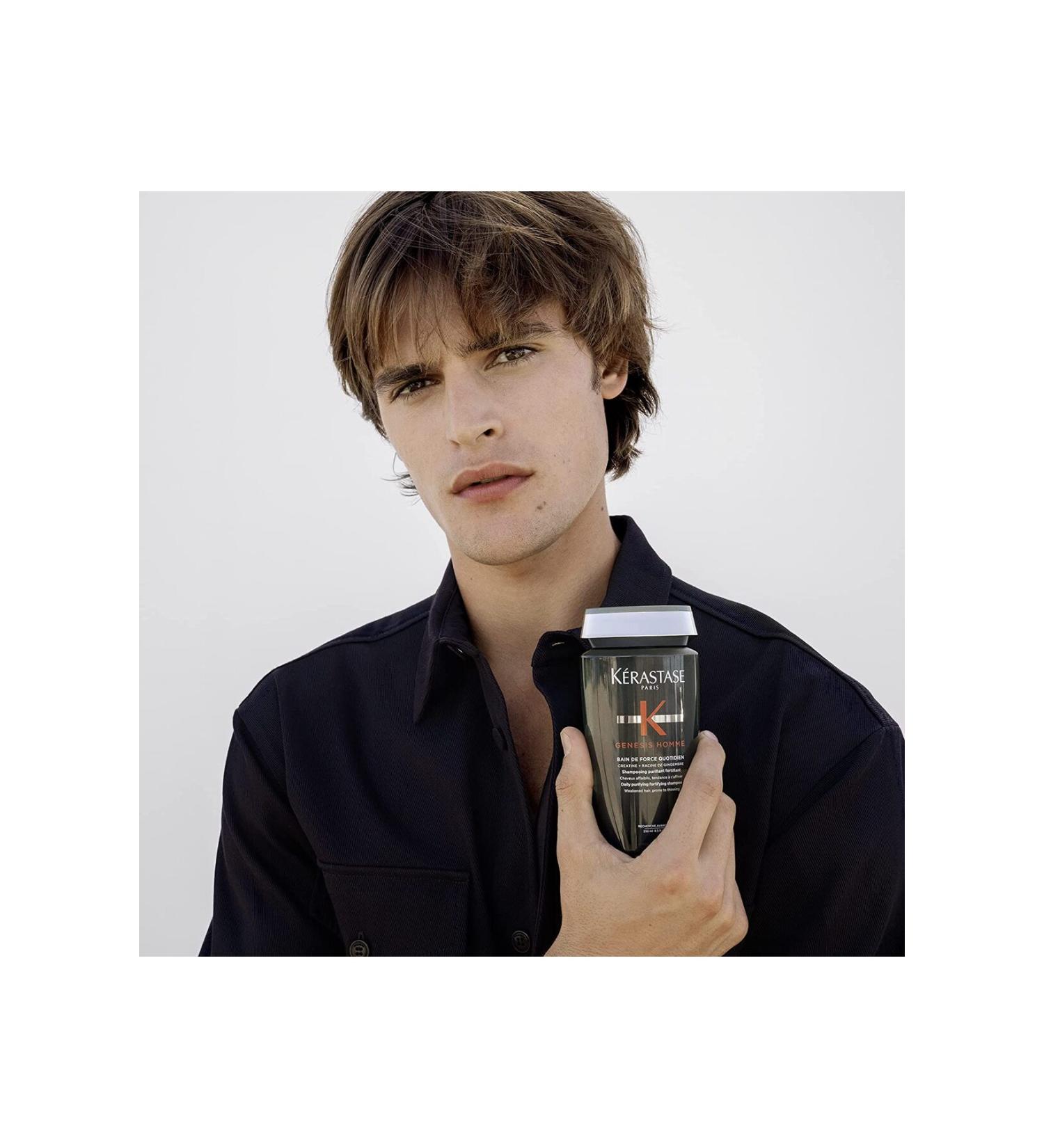 Kerastase Genesis Homme Quotidien Men's Purifying Shampoo 250 ml and Anti-Hair Loss Serum 90 ml CYT5 - Buy Online on GoSupps.com
