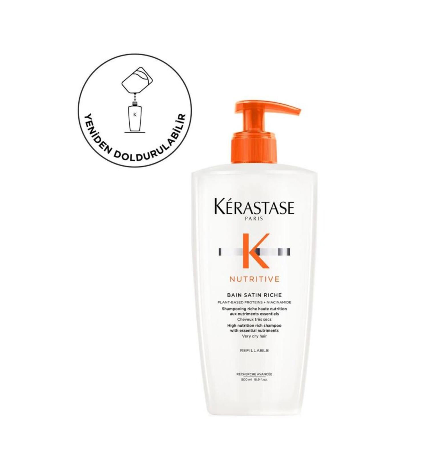 Kerastase Nutritive Bain Satin Riche Intense Moisturizing Shampoo 500 ml - Buy Online on GoSupps.com
