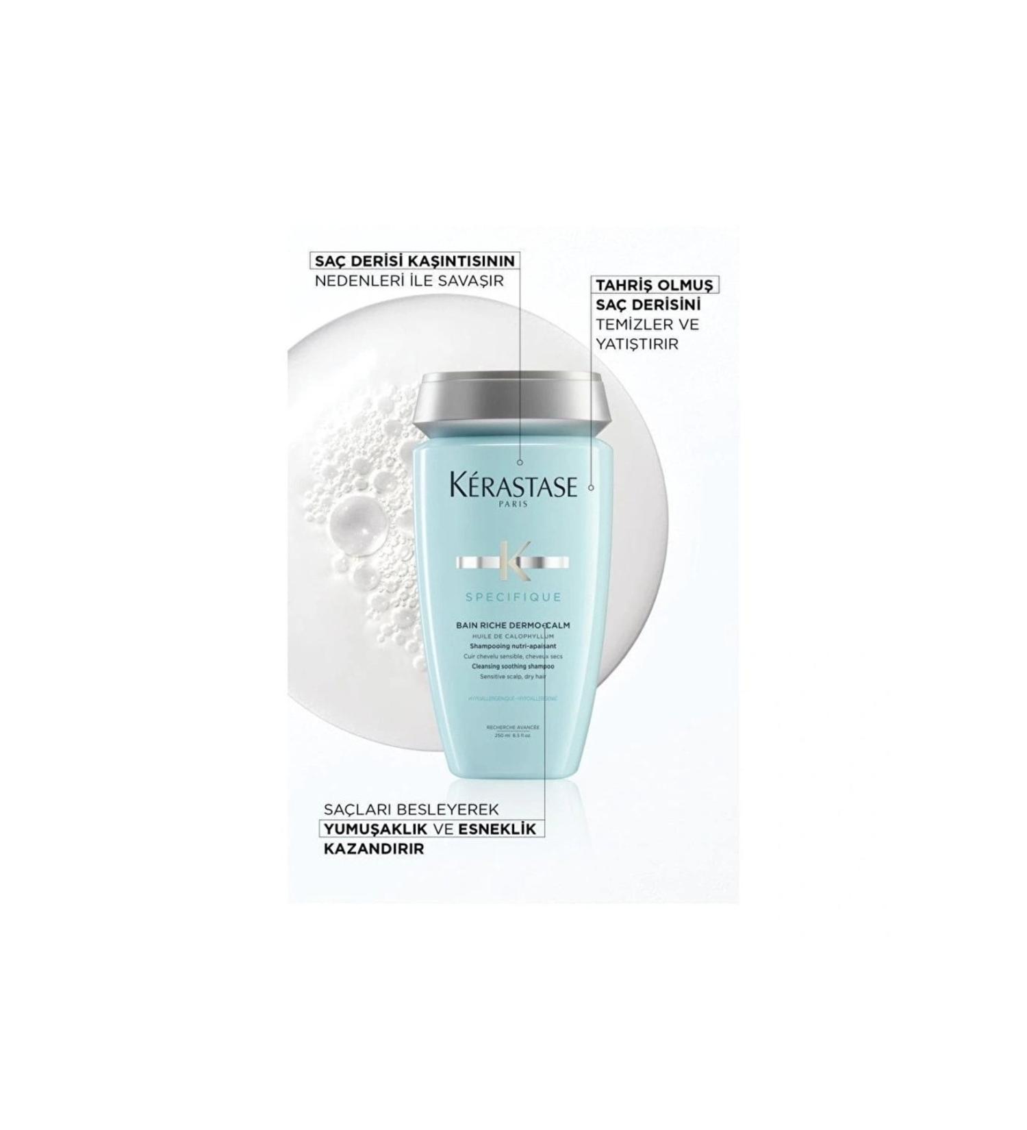 Kerastase Specifique Bain Riche Dermo Calm Specially Developed Shampoo for Sensitive Scalps 250 ML / GEM1100