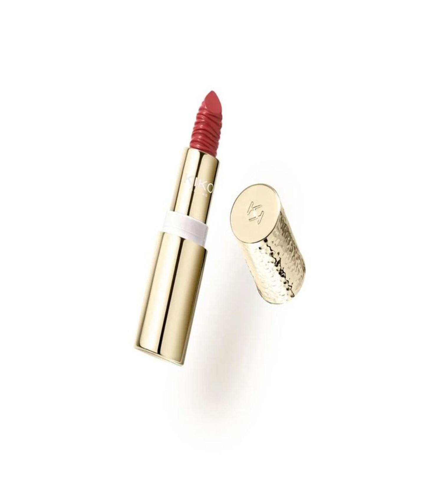 kiko milano GOLD REFLECTIONS GLEAM & CARE LIPSTICK SPF30 07 Alluring Red