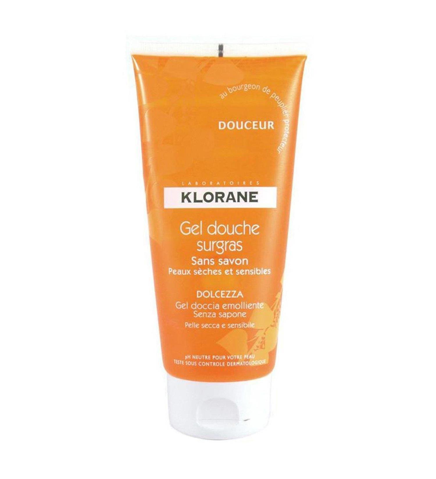 Klorane Gel Douche Surgras Douceur 200 ml - Orange Blossom and Rose Essence Shower Gel
