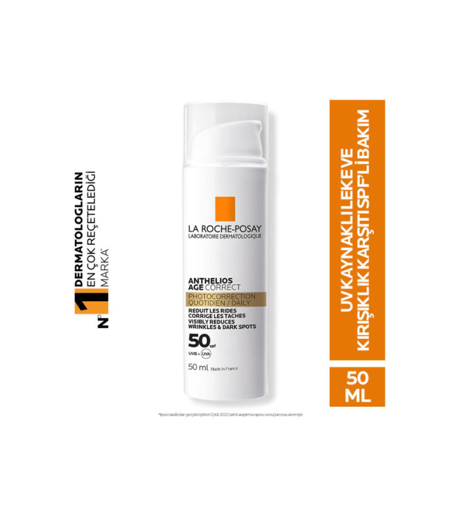 La Roche Posay Anthelios Age Correct Anti-Aging Moisturizer with Hyaluronic Acid SPF50 Sun Cream 50ml