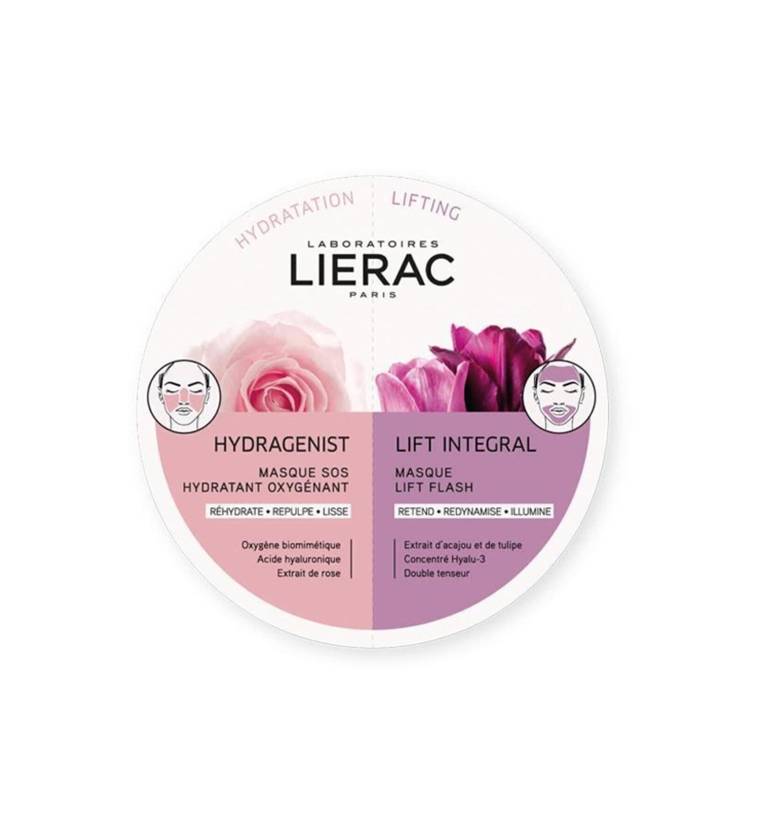 Lierac Duo Mask Hydragenist + Lift Anti-Wrinkle Moisturizing + Firming Mask 2x6 ml