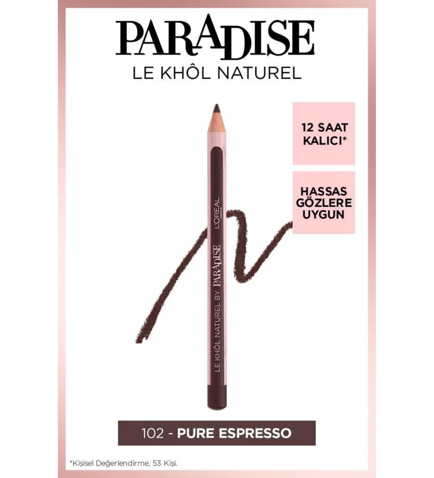 L'Oreal Paris Brown Eye Pencil - L'or al Paris Paradise Le Khol Eye Pencil 102 Pure Espresso - Buy Online on GoSupps.com