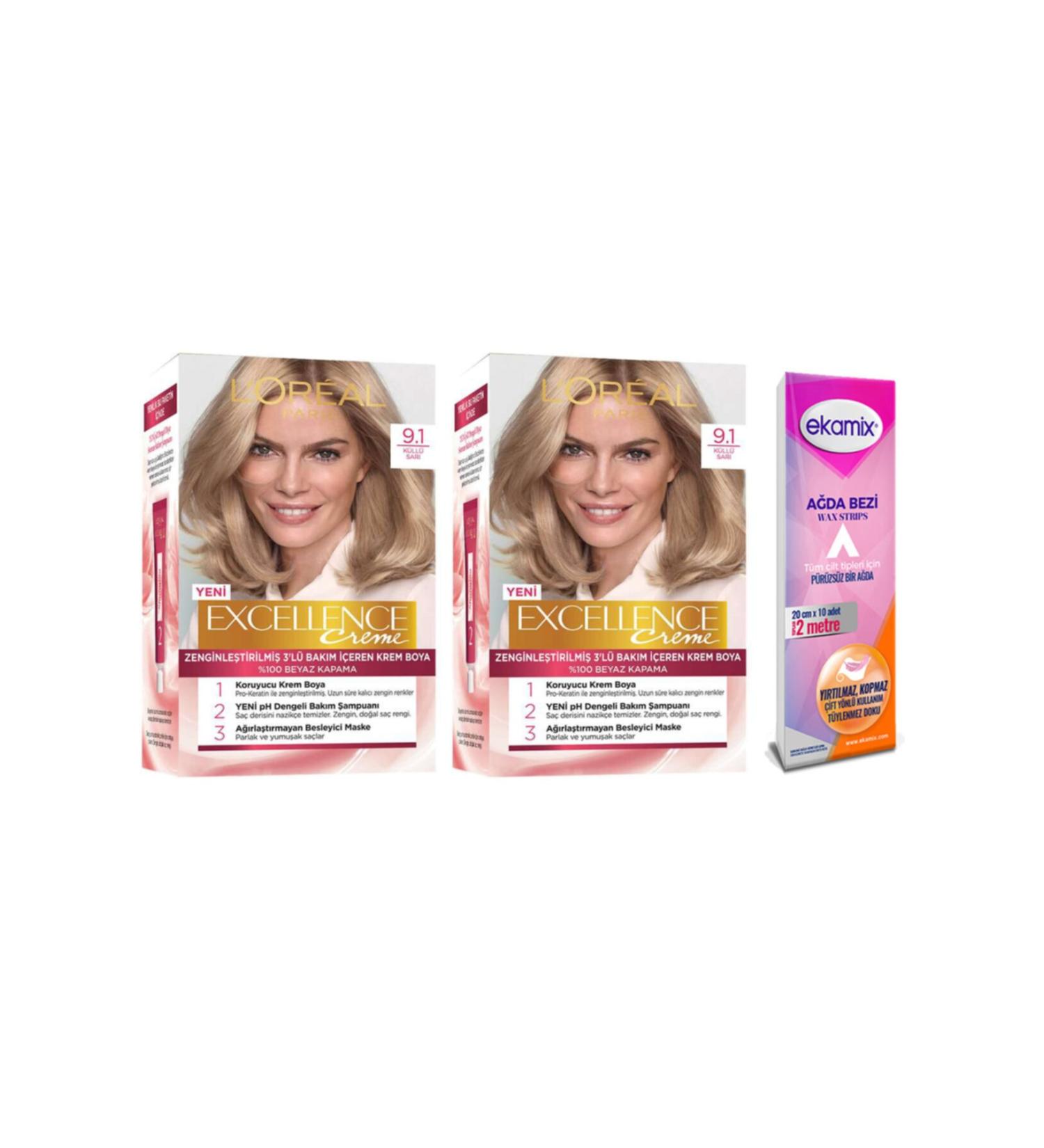 L'Oreal Paris Loreal Excellence Creme Paint 9-1 Ash Blonde 2 Pieces - Buy Online on GoSupps.com