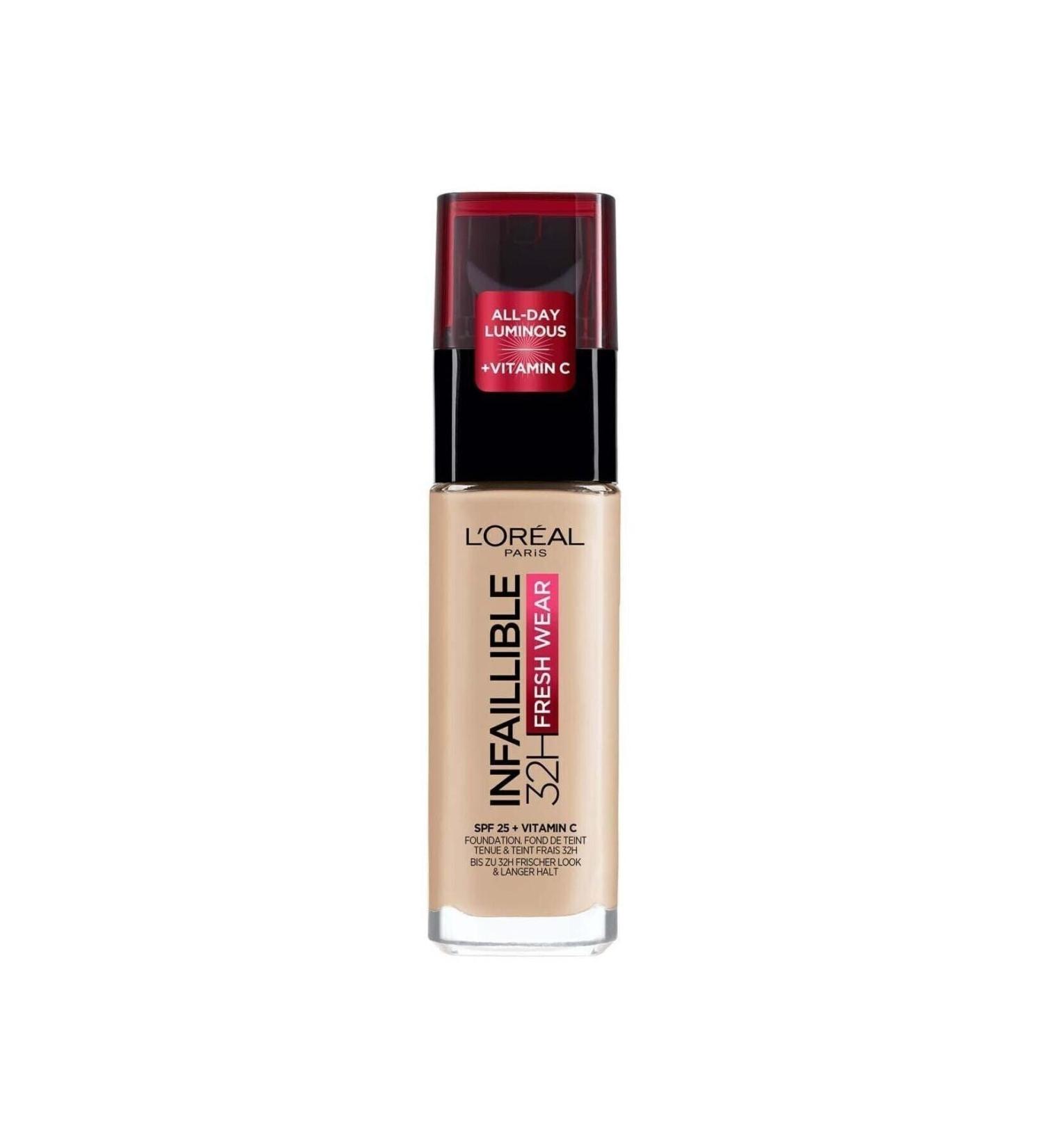 L'Oreal Paris L'or al Paris Infaillible 32h Fresh Wear Vitamin C Foundation - 130 True Beige - Buy Online on GoSupps.com
