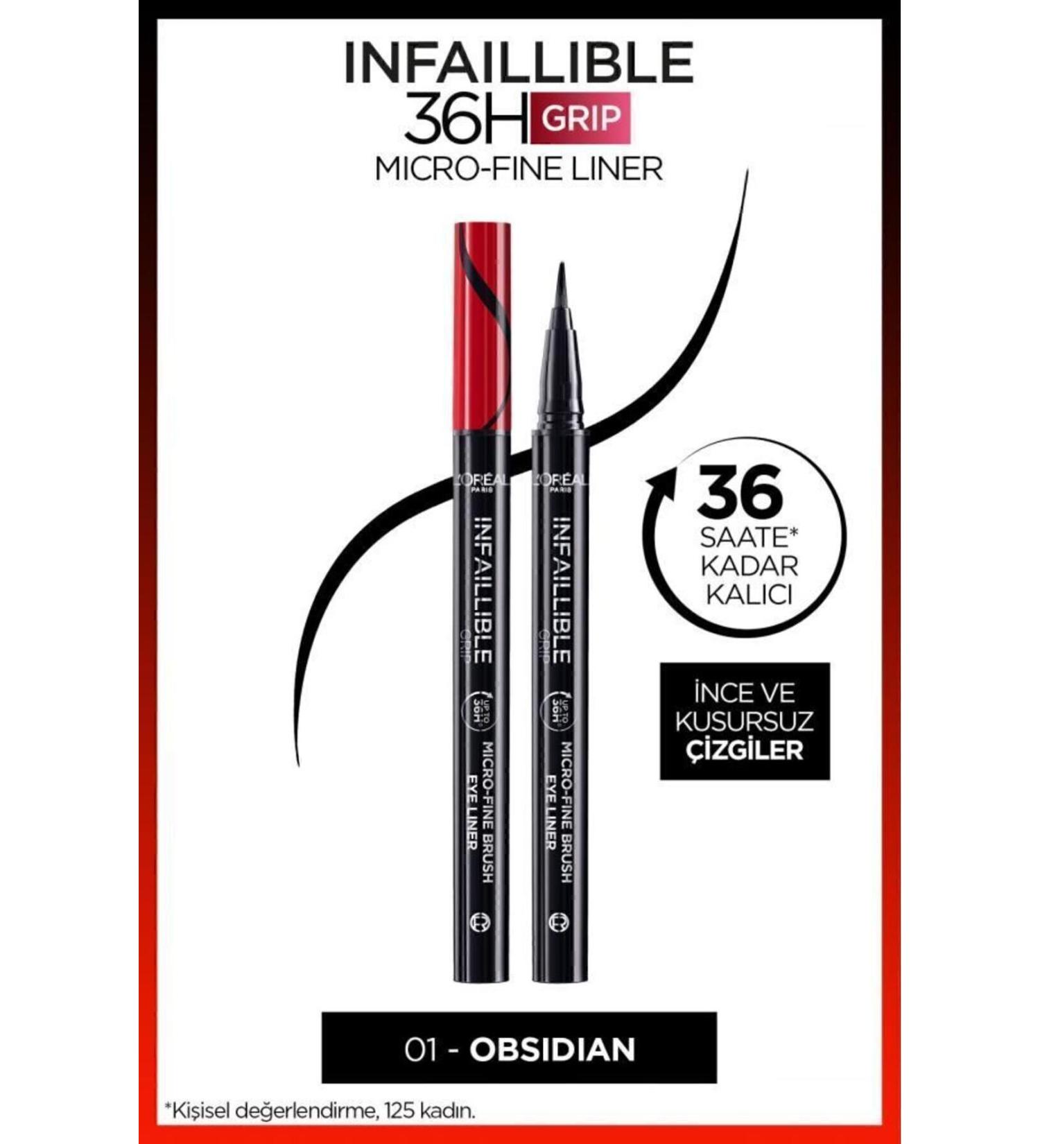 L'Oreal Paris L'oreal Paris Infaillible 36h Grip Micro Fine Eyeliner 01 Obsidian - Black - Buy Online on GoSupps.com