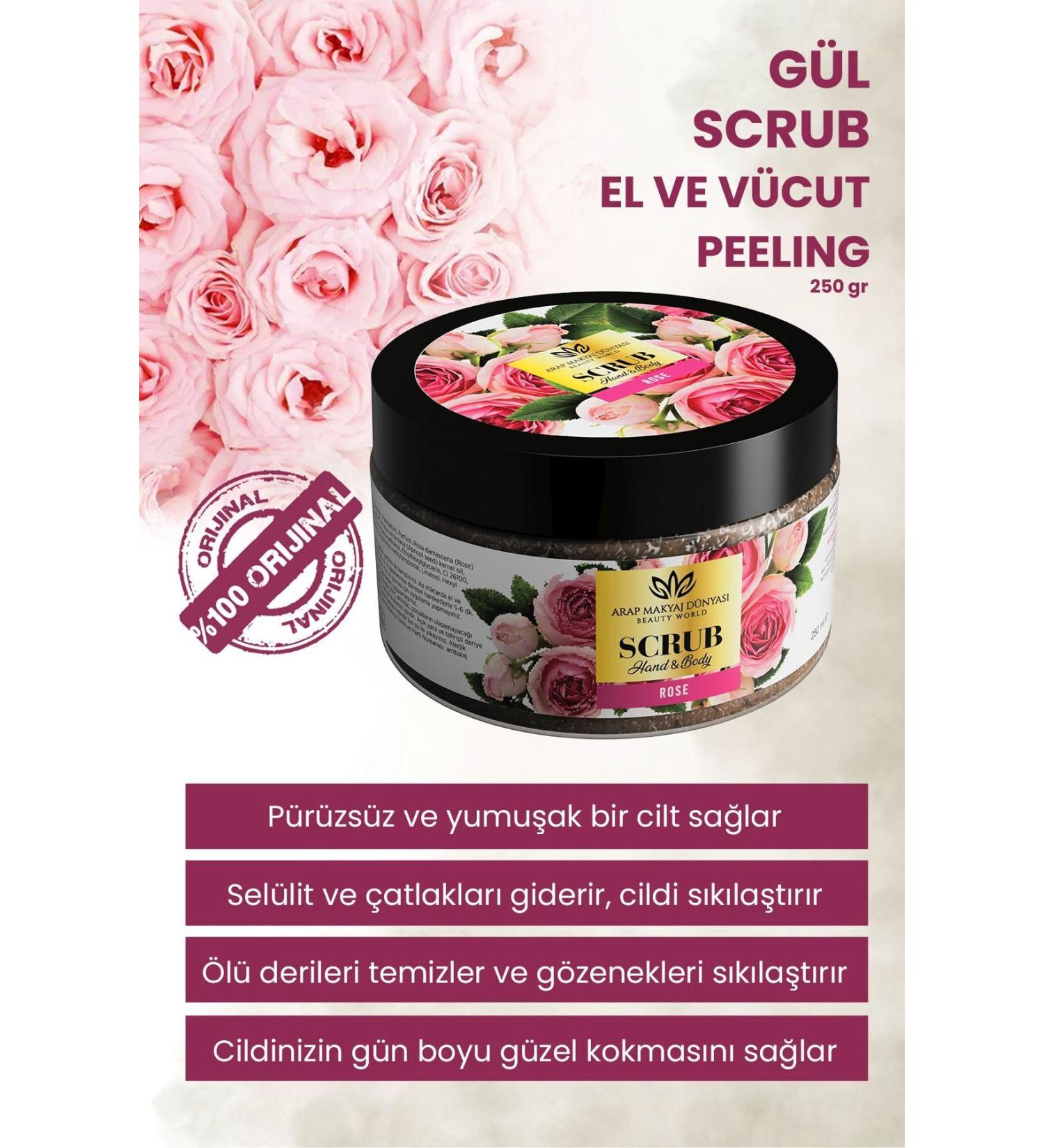Arab Make-up World Rose Scrub - Rose Hand & Body Peeling 250gr