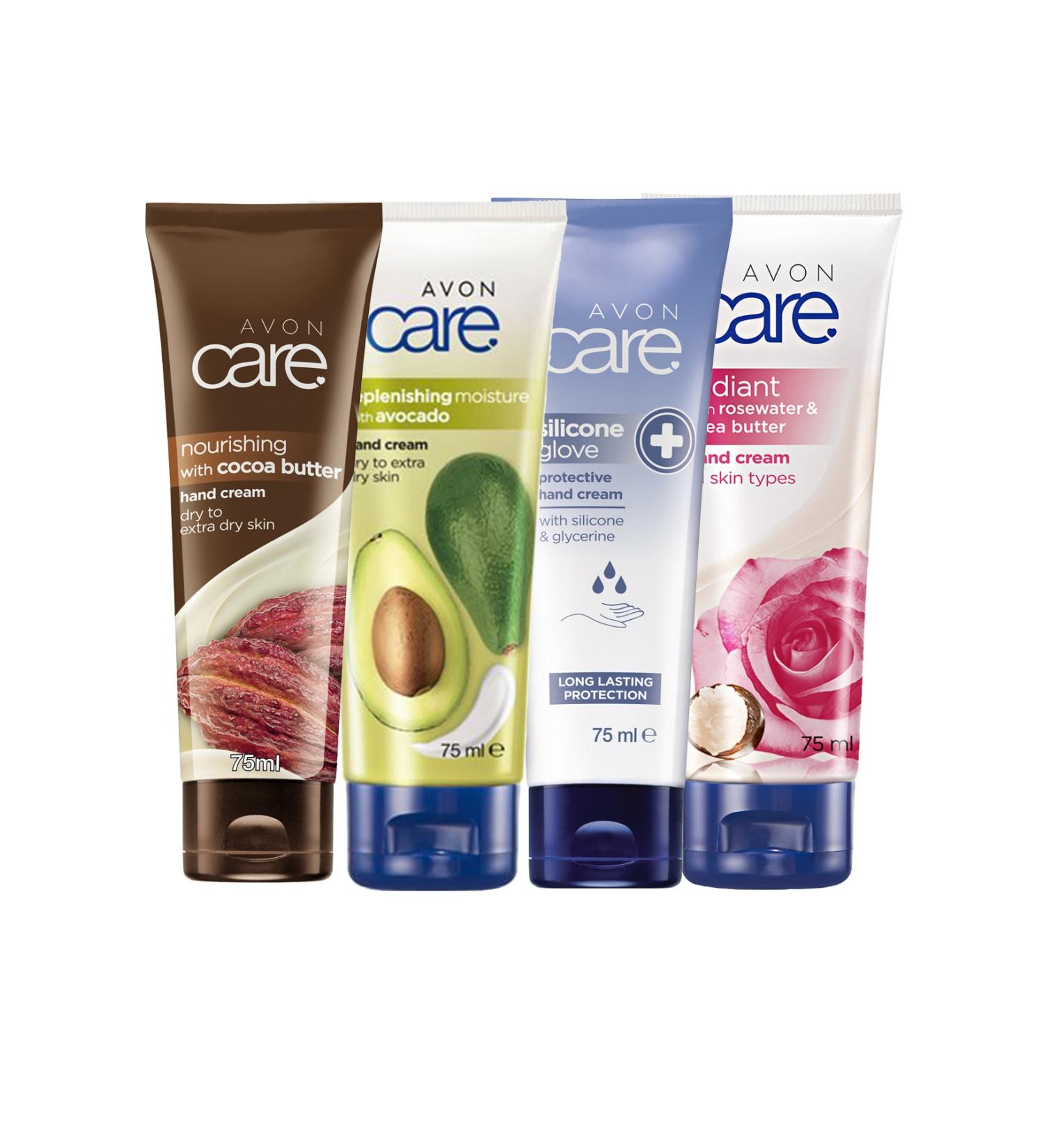 Avon Glycerin Cocoa Avocado and Rose Extract Quad Hand Cream Pack