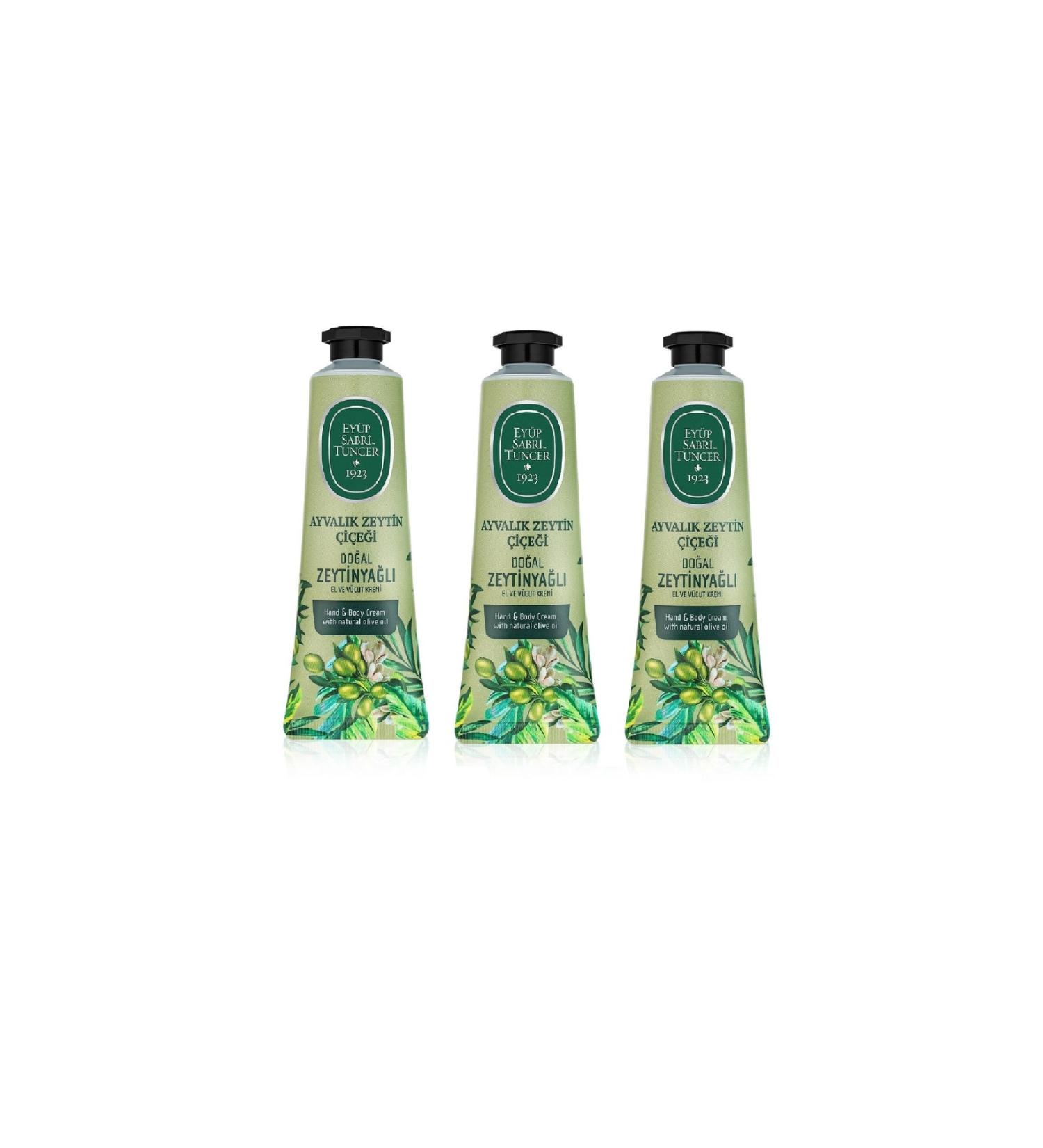 Ey p Sabri Tuncer Ayval k Olive Blossom Natural Olive Oil Hand and Body Cream 50 ml x 3 pieces