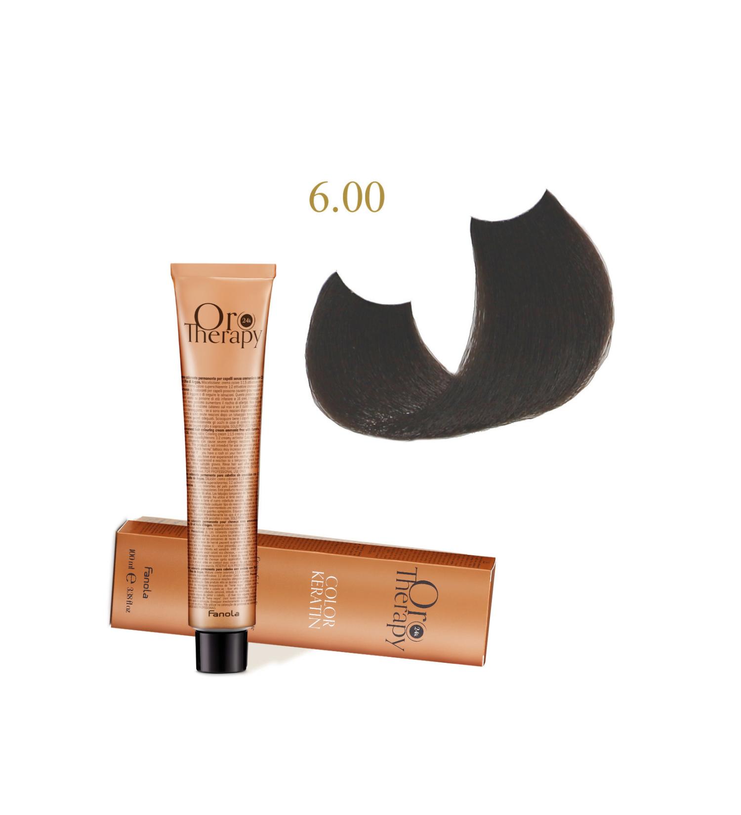 Fanola Oro Therapy 24k Color Keratin With Gold & Argan Oil 100ml (ammonia Free) 6.00 Dark Blonde Intense