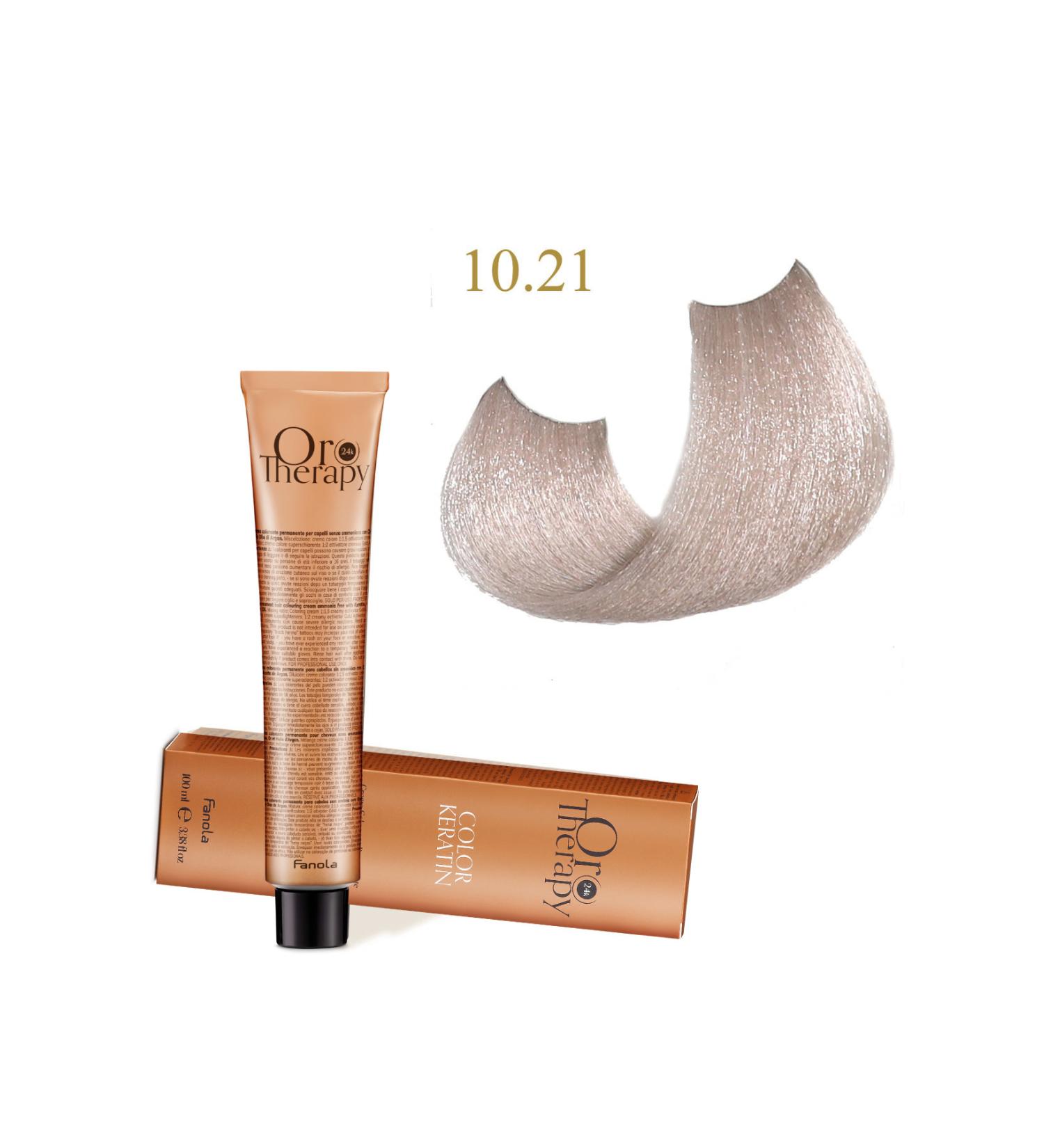 Fanola Oro Therapy 24K Color Keratin with Gold & Argan Oil 100ml (Ammonia Free) 10.21