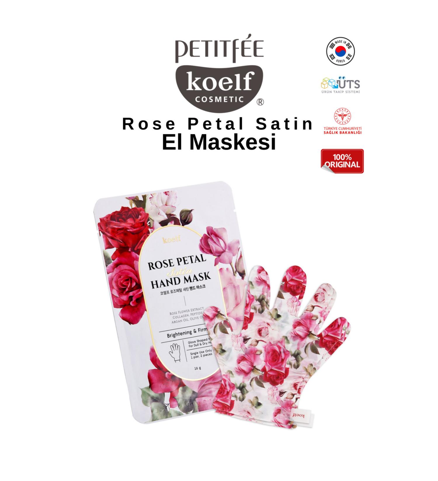 koelf Petitfee Kolef Rose Petal Satin Glove Type Hand Mask 16ml - Buy Online on GoSupps.com