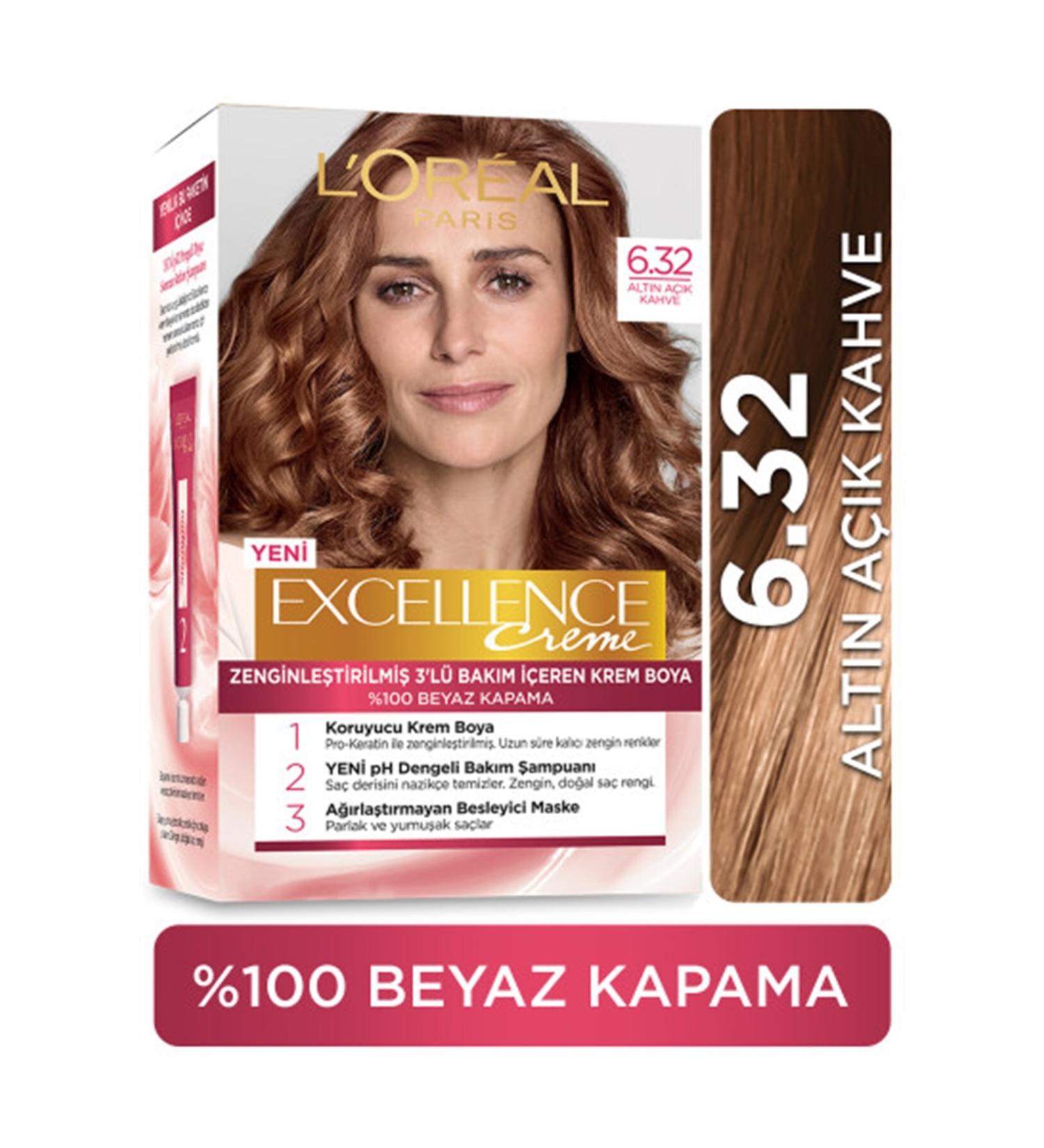 L'Oreal Paris Loreal Excellence Creme 6.32 Golden Light Brown