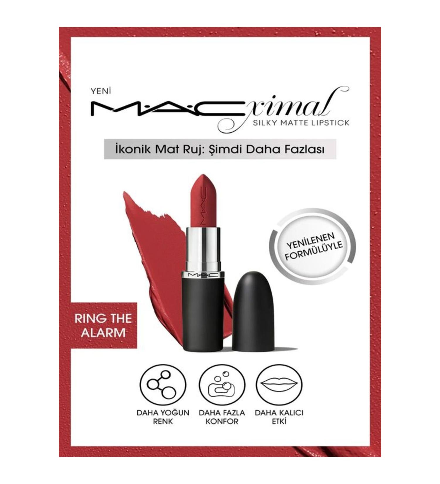 Mac M A CXIMAL Silky Matte Lipstick Moisturizing Intense Color Lipstick - Ring The Alarm