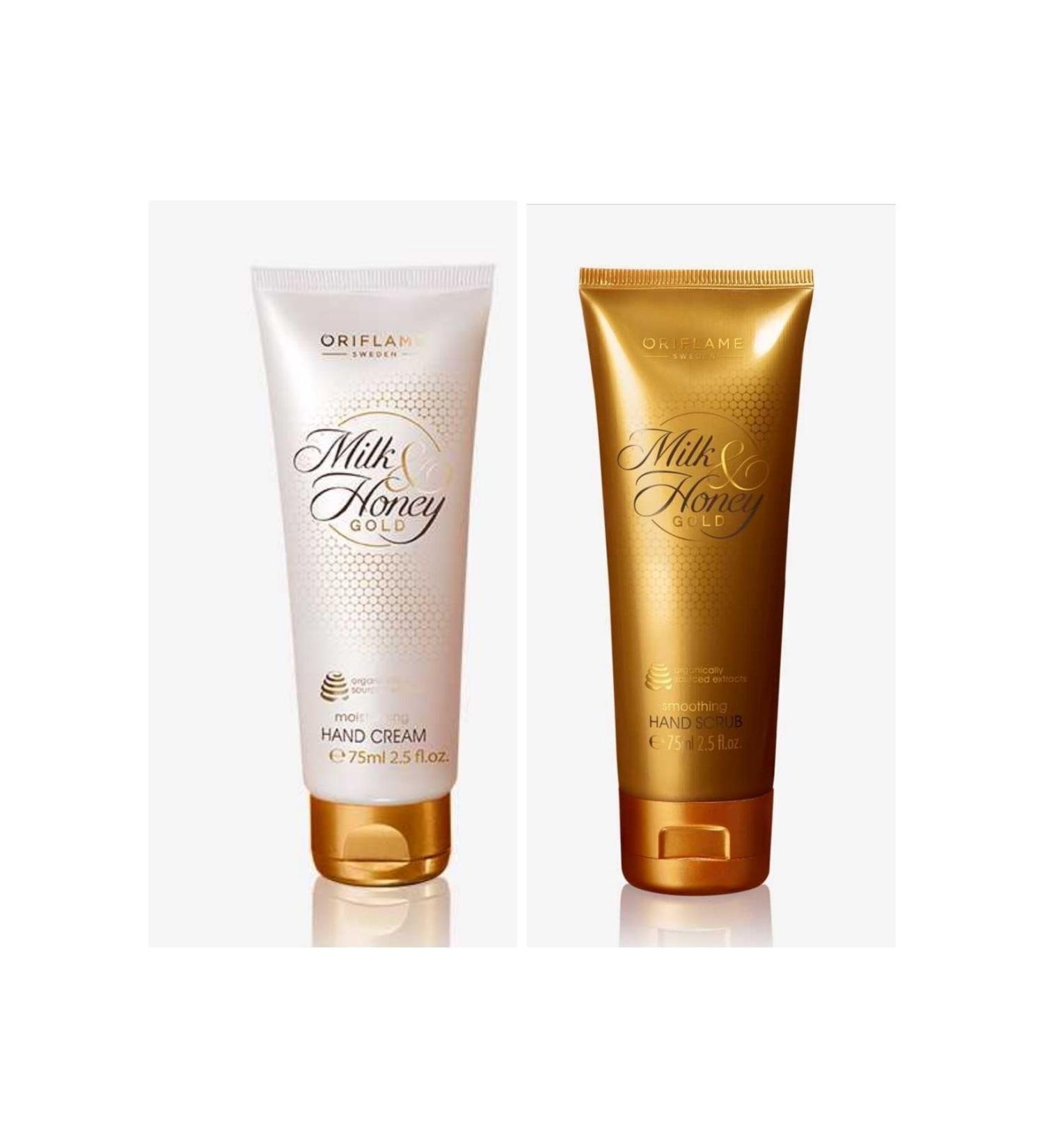 Oriflame Milk & Honey Gold Smoothing Hand Cleanser + hand cream 75 ml SET OF 2 - Buy Online on GoSupps.com