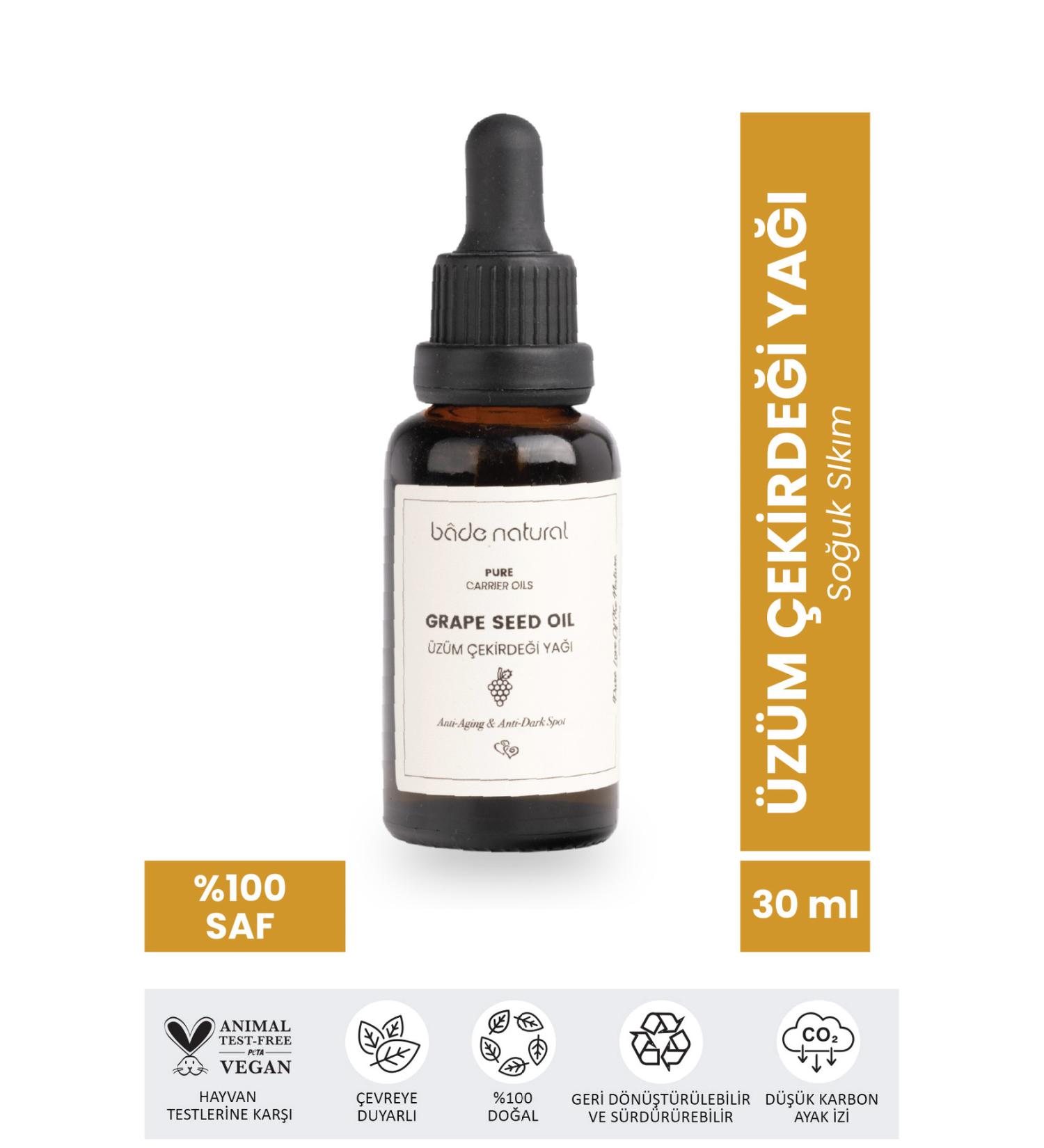 Bade Natural Grape Seed Oil Cold Pressed 0 Pure 30 ml - Buy Online on GoSupps.com