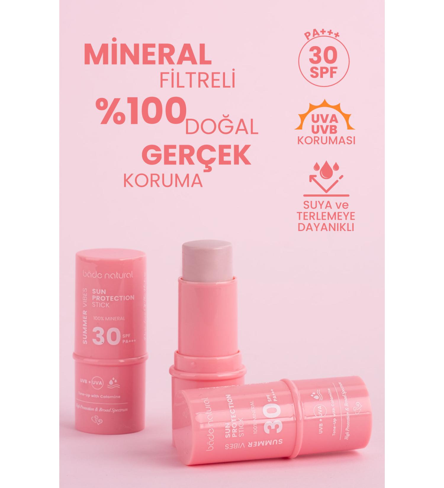 Bade Natural Pink 0 Mineral Filter and Natural Sunscreen Stick 30 Spf Calamine - Buy Online on GoSupps.com
