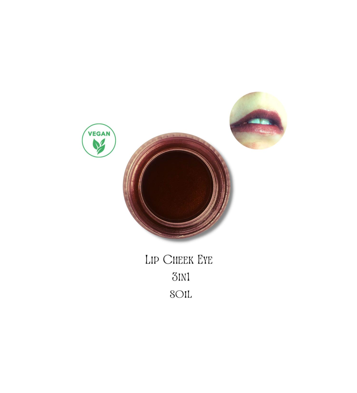 Mabinu Cosmetic Soil Lip Cheek Eye Vegan Cream Blush Lipstick Eyeshadow - Dark Brown - Buy Online on GoSupps.com