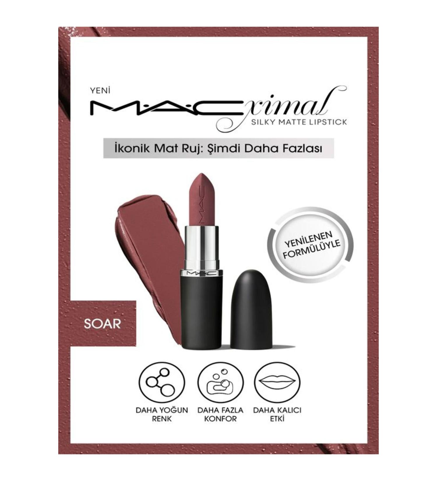 Mac M A CXIMAL Silky Matte Lipstick Moisturizing Intense Color Lipstick - Soar