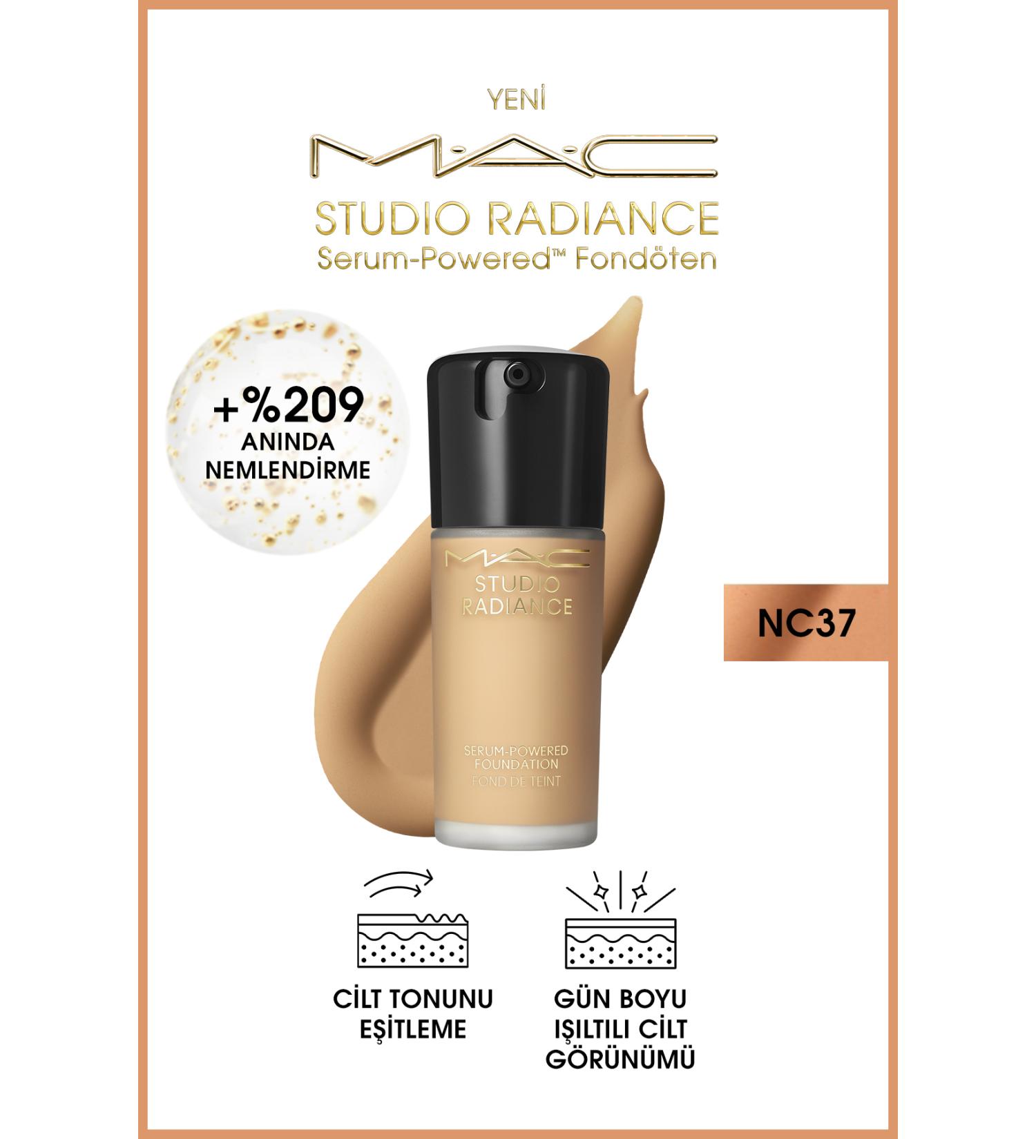 Mac Studio Radiance NC37 Powered Serum Foundation for Plump Skin 30 ml FNDTN266
