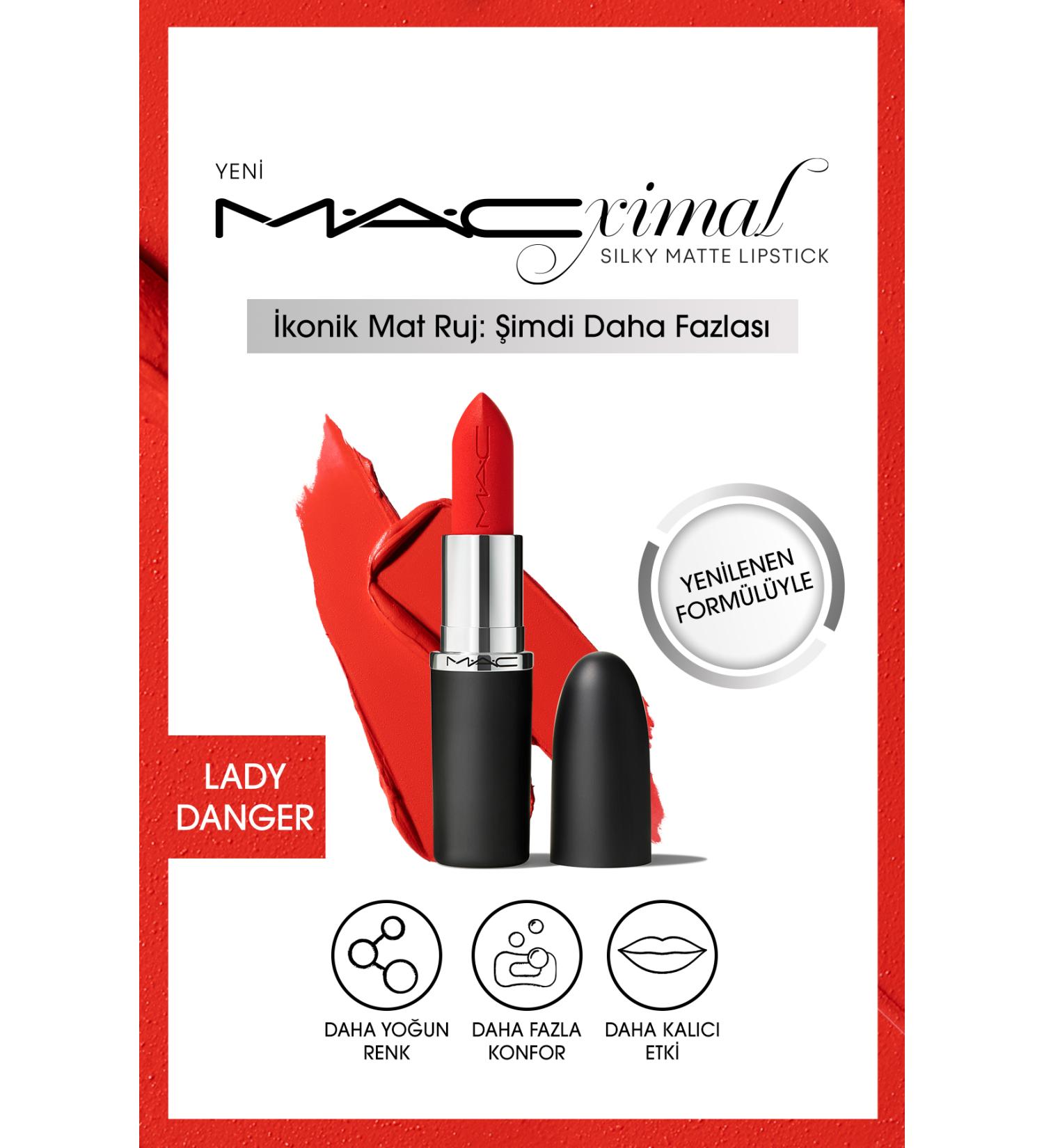 Mac XIMAL Silky Matte Lipstick-Lady Danger-Intense Color Moisturizing Lipstick 3.5 g