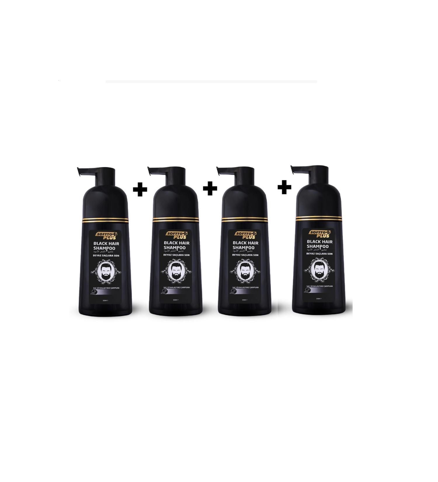 Softto Plus 4 Pieces Black Hair Blackening Shampoo 350 ml
