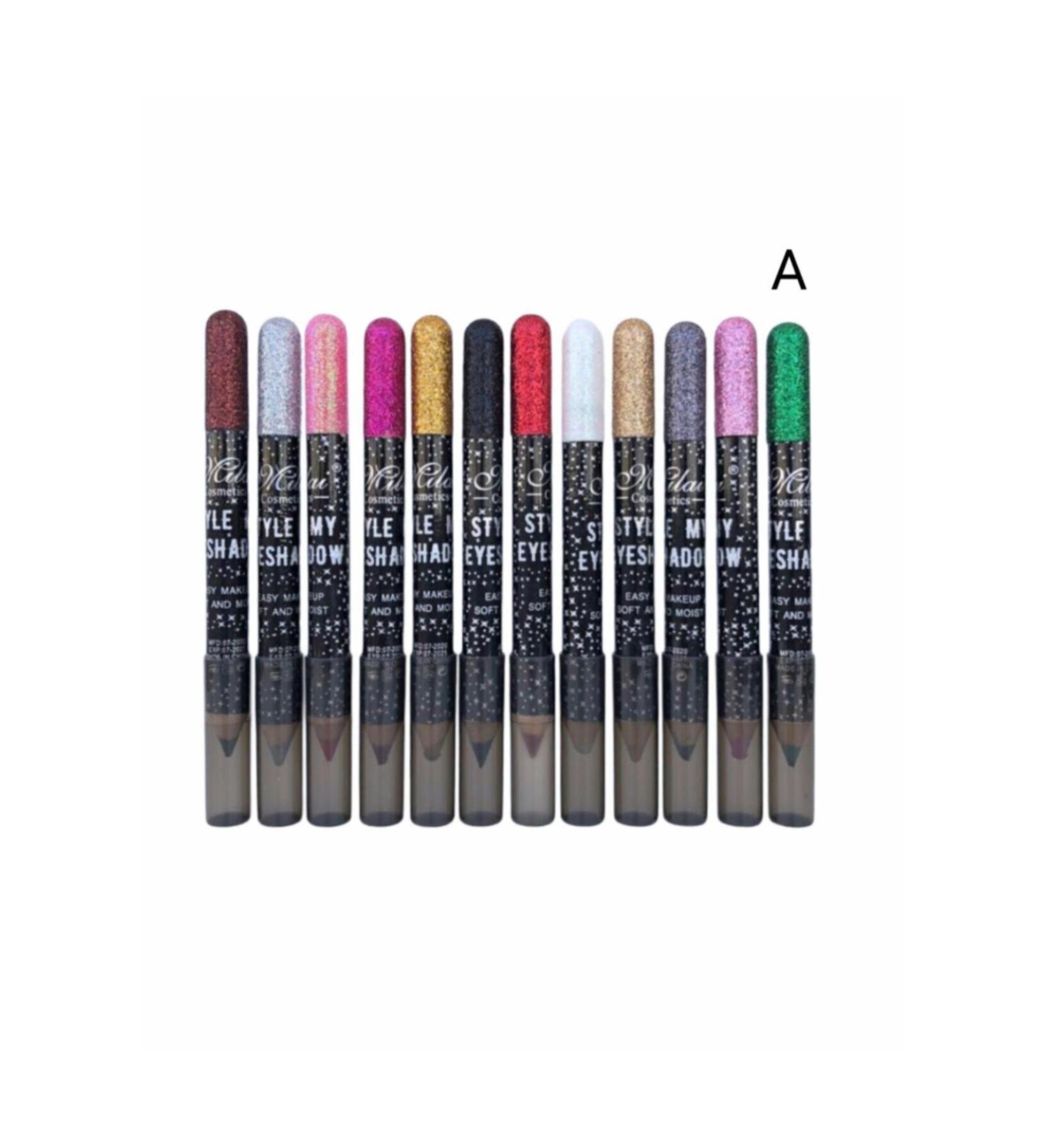 Mardinal Milai 12 Jumbo Size Glitter Pencil Eyeshadow Series