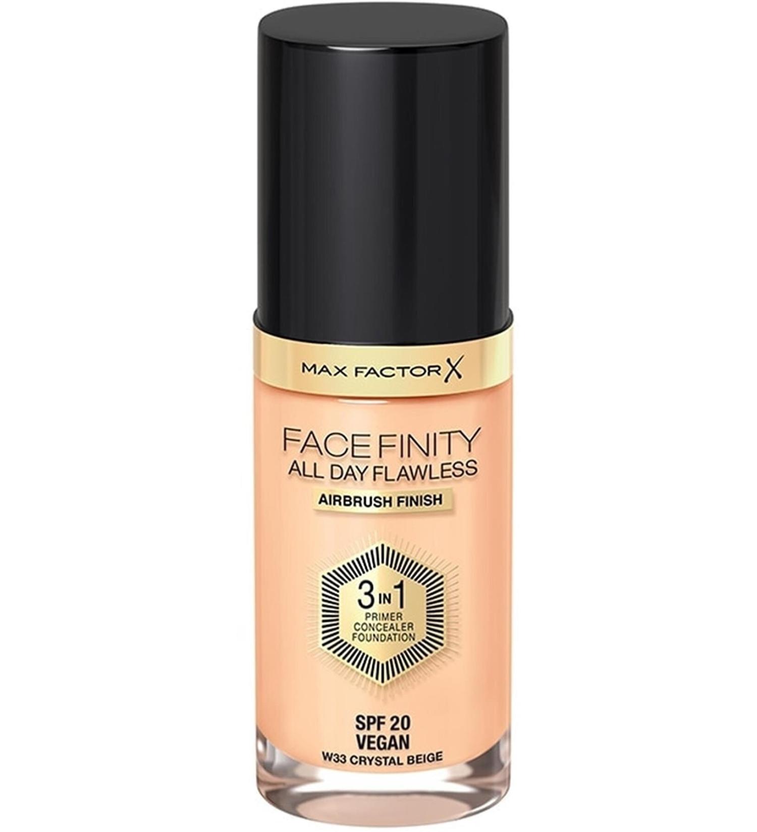 Max Factor Facefinity 3 in 1 Long-lasting Foundation 33 Crystal Beige - Buy Online on GoSupps.com